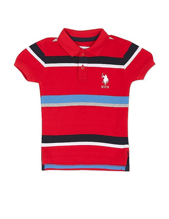 U.S. Polo Assn. Kids Horizontal Stripe Pique Polo Shirt
