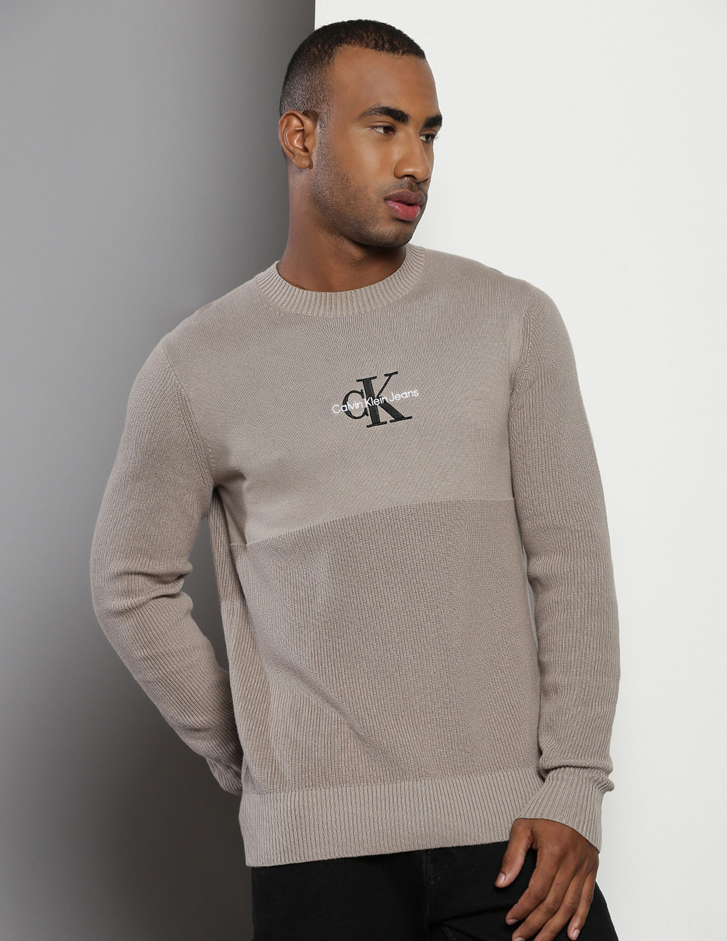 Calvin Klein Monogram Colour Block Sweater