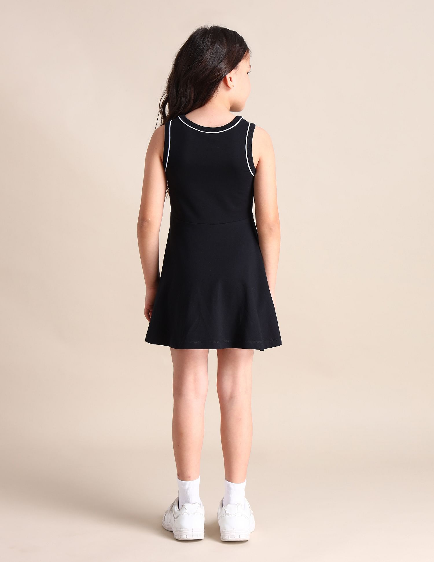 U.S. Polo Assn. Kids Girls Solid A-line Dress