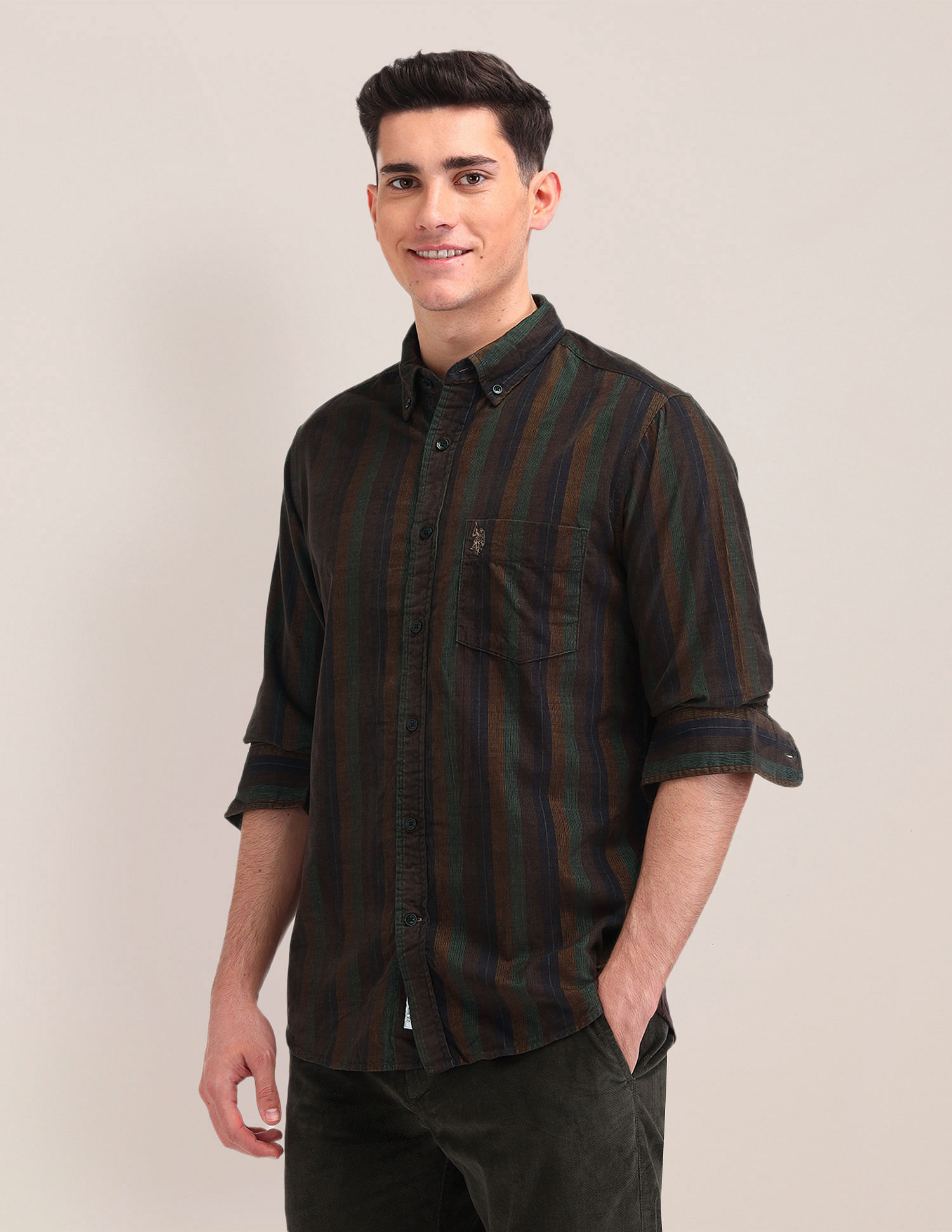 U.S. Polo Assn. Vertical Striped Tailored Fit Shirt