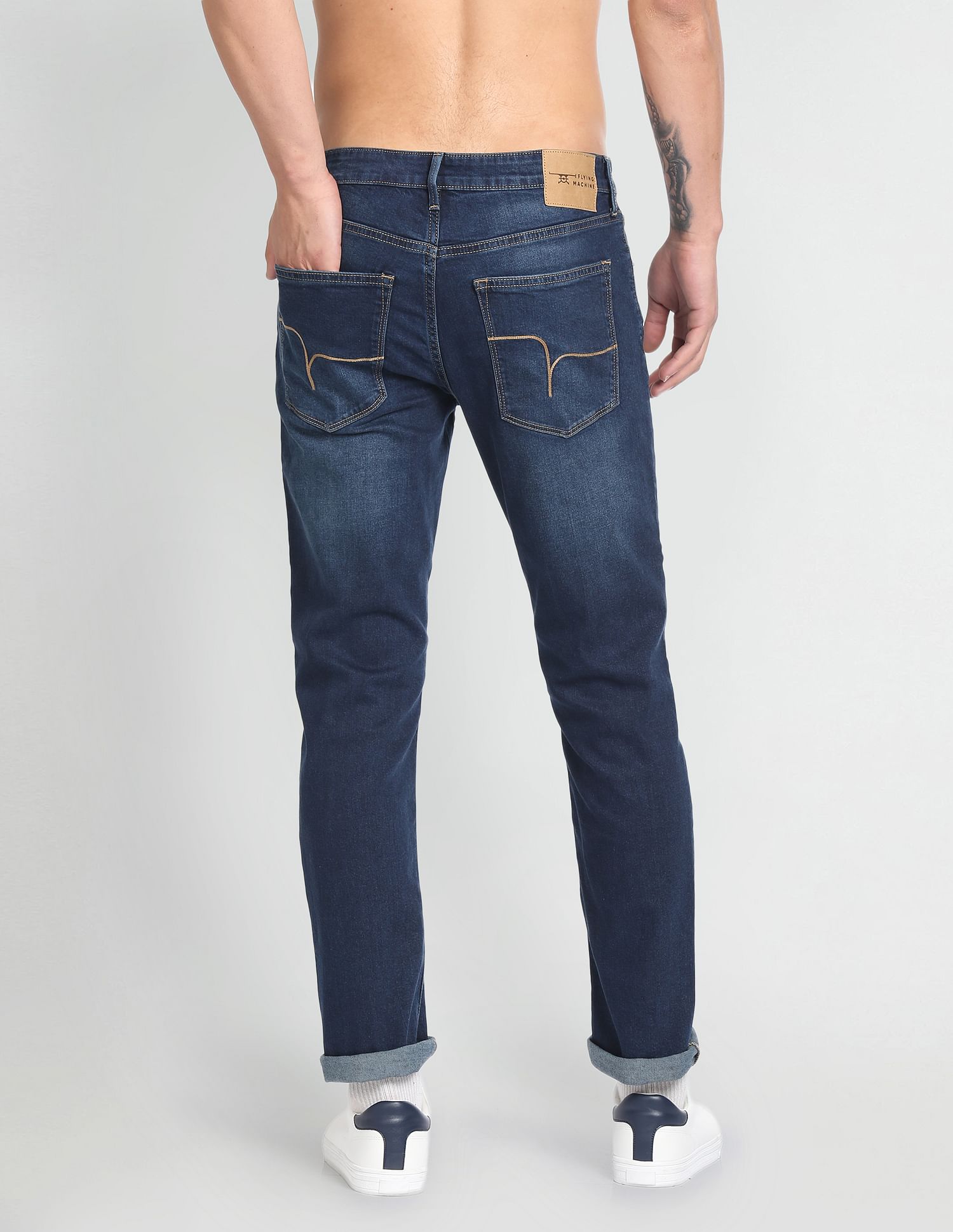 Flying Machine Freddie Slim Straight Fit Stone Wash Jeans