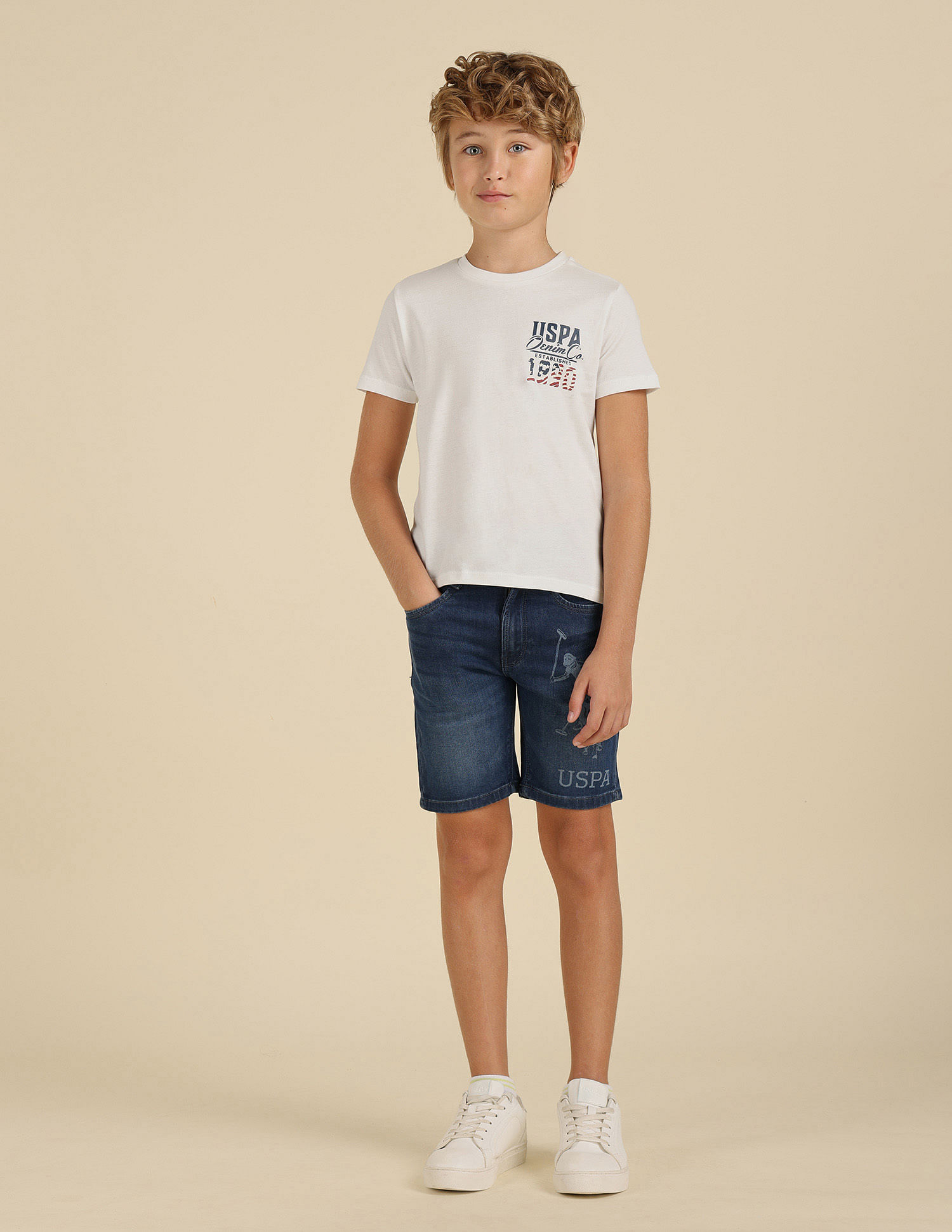 U.S. Polo Assn. Kids Boys Brand Printed Regular Fit T-Shirt