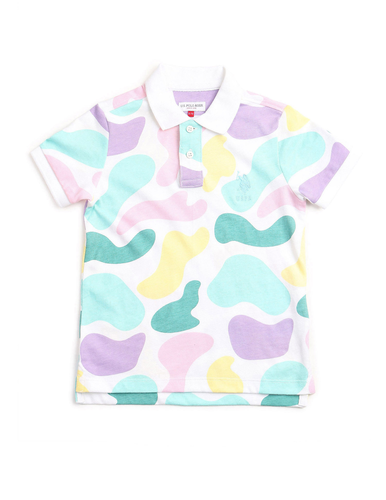 U.S. Polo Assn. Kids Boys Abstract Printed Regular Fit Polo Shirt
