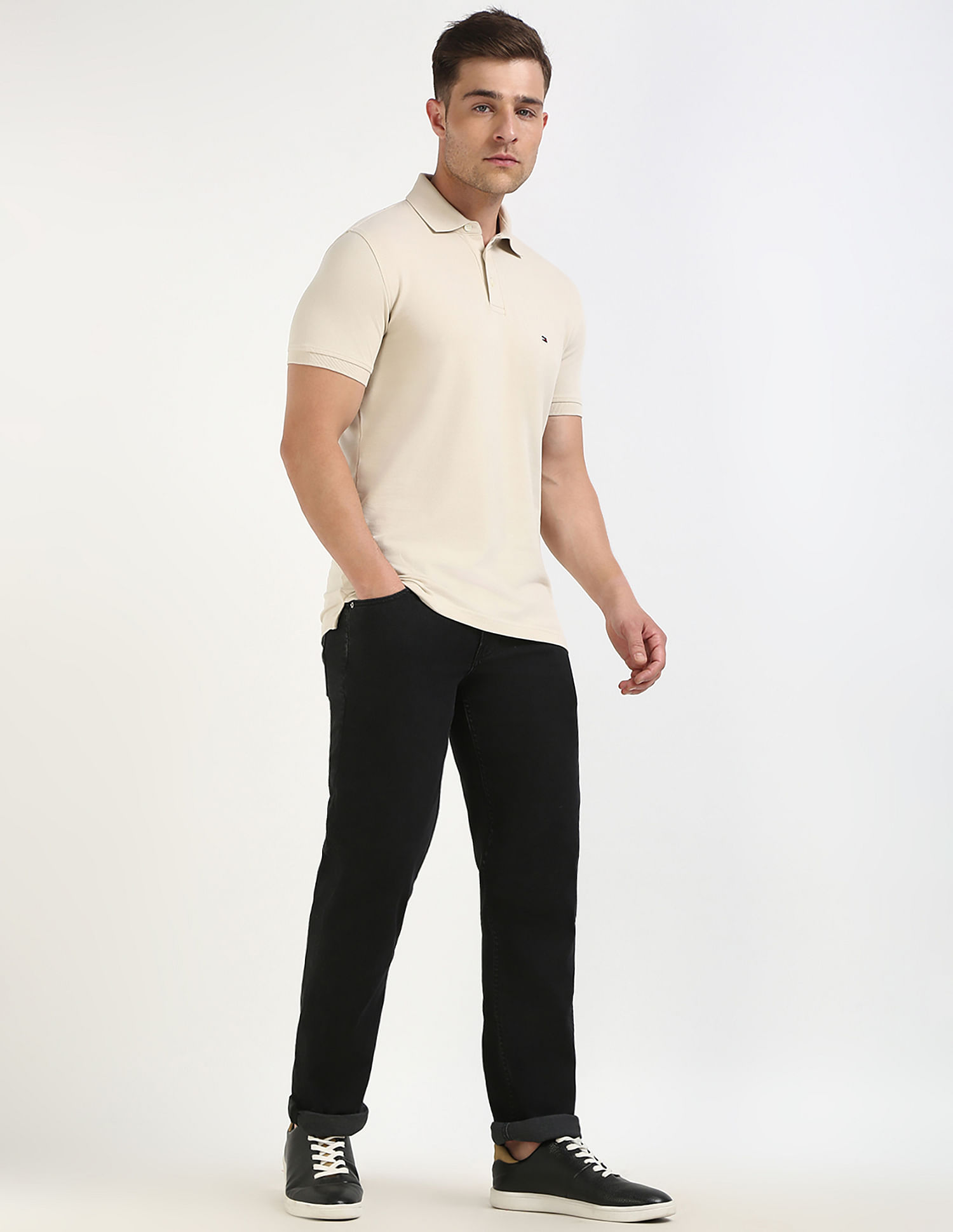 Tommy Hilfiger Solid Slim-Fit Cotton Polo Shirt