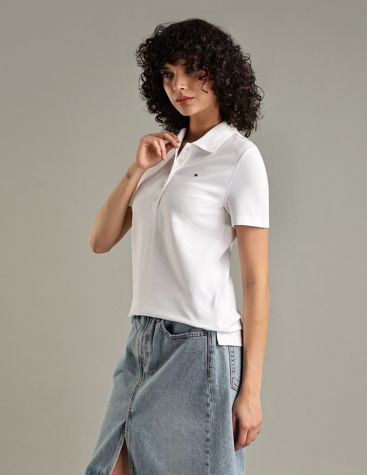 Tommy Hilfiger Solid Regular-Fit Cotton Polo T-Shirt