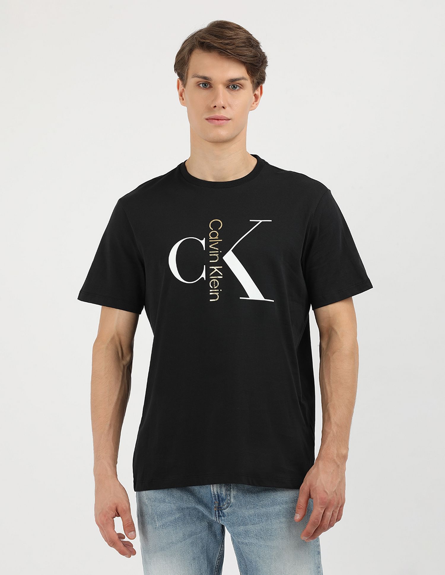 Calvin Klein Jeans Text Monogram Crew Neck T-Shirt