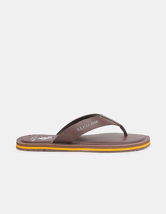 U.S. Polo Assn. V-Strap Brand Print Aldan Flip Flops
