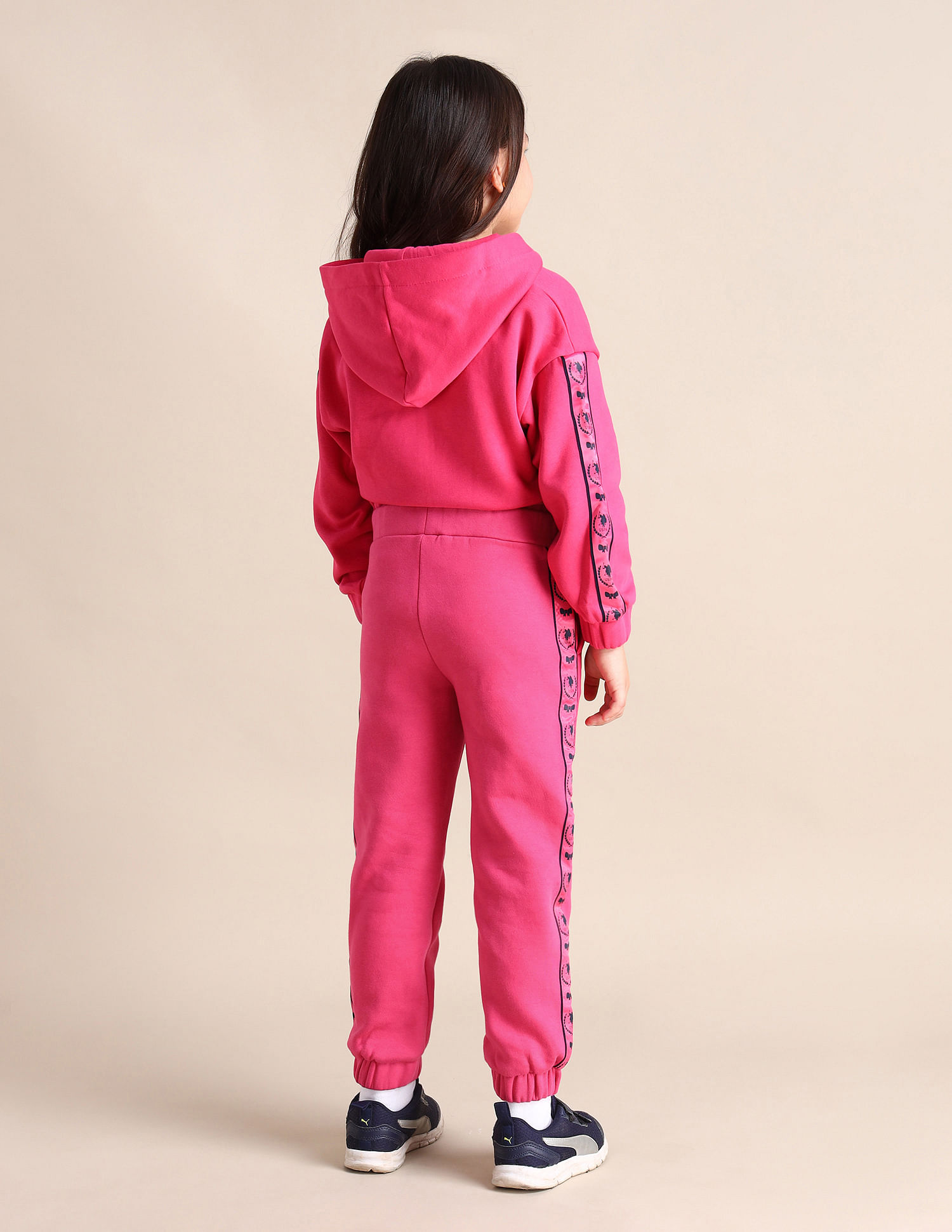 U.S. Polo Assn. Kids Girls Regular Fit Printed Track Pants
