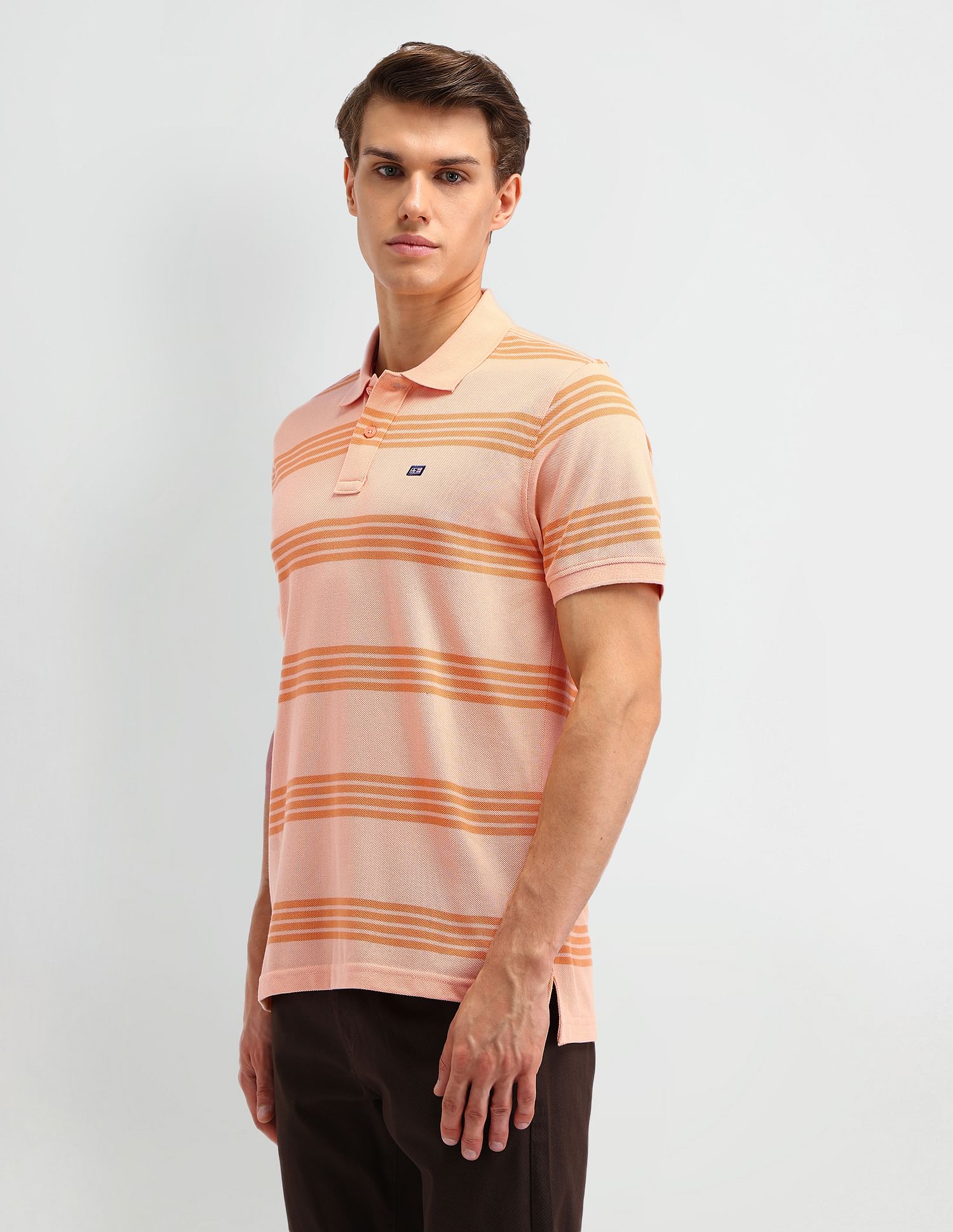 Arrow Sport Horizontal Striped Regular Fit Polo Shirt
