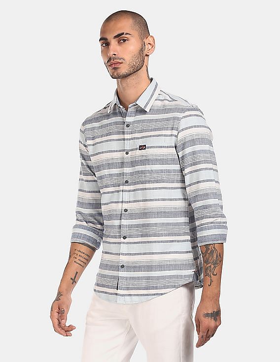 U.S. Polo Assn. Denim Co. Cotton Striped Casual Shirt