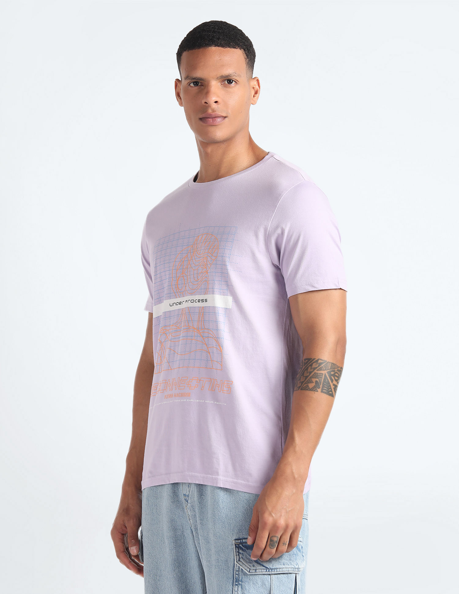 Flying Machine Graphic Print Cotton T-Shirt