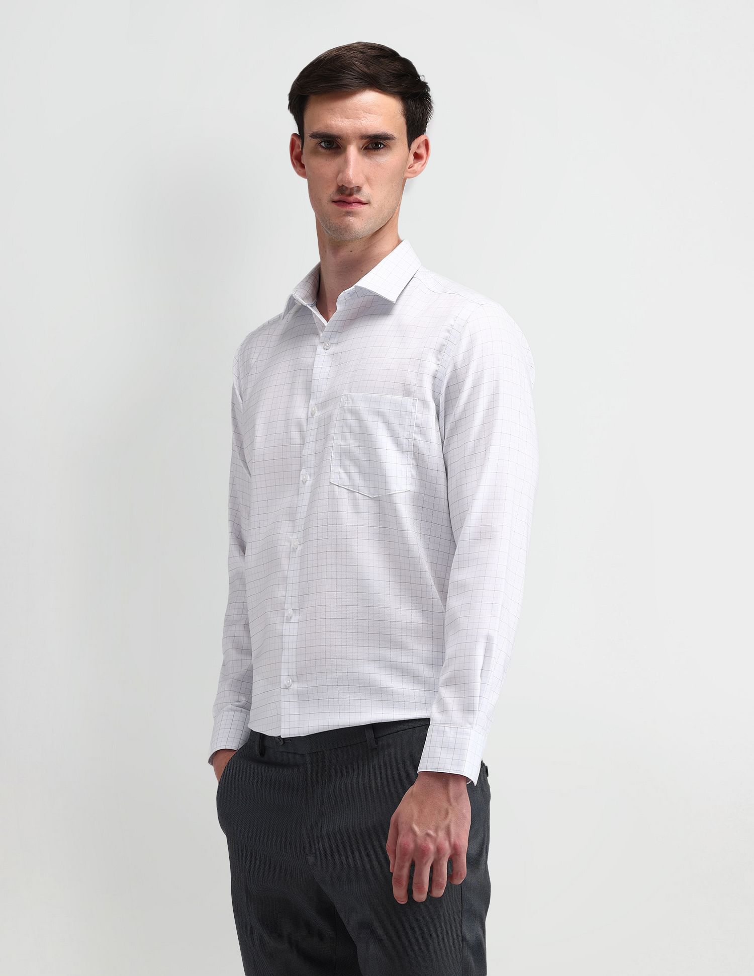 Arrow Liberty Classic Fit Grid Tattersall Checked Shirt