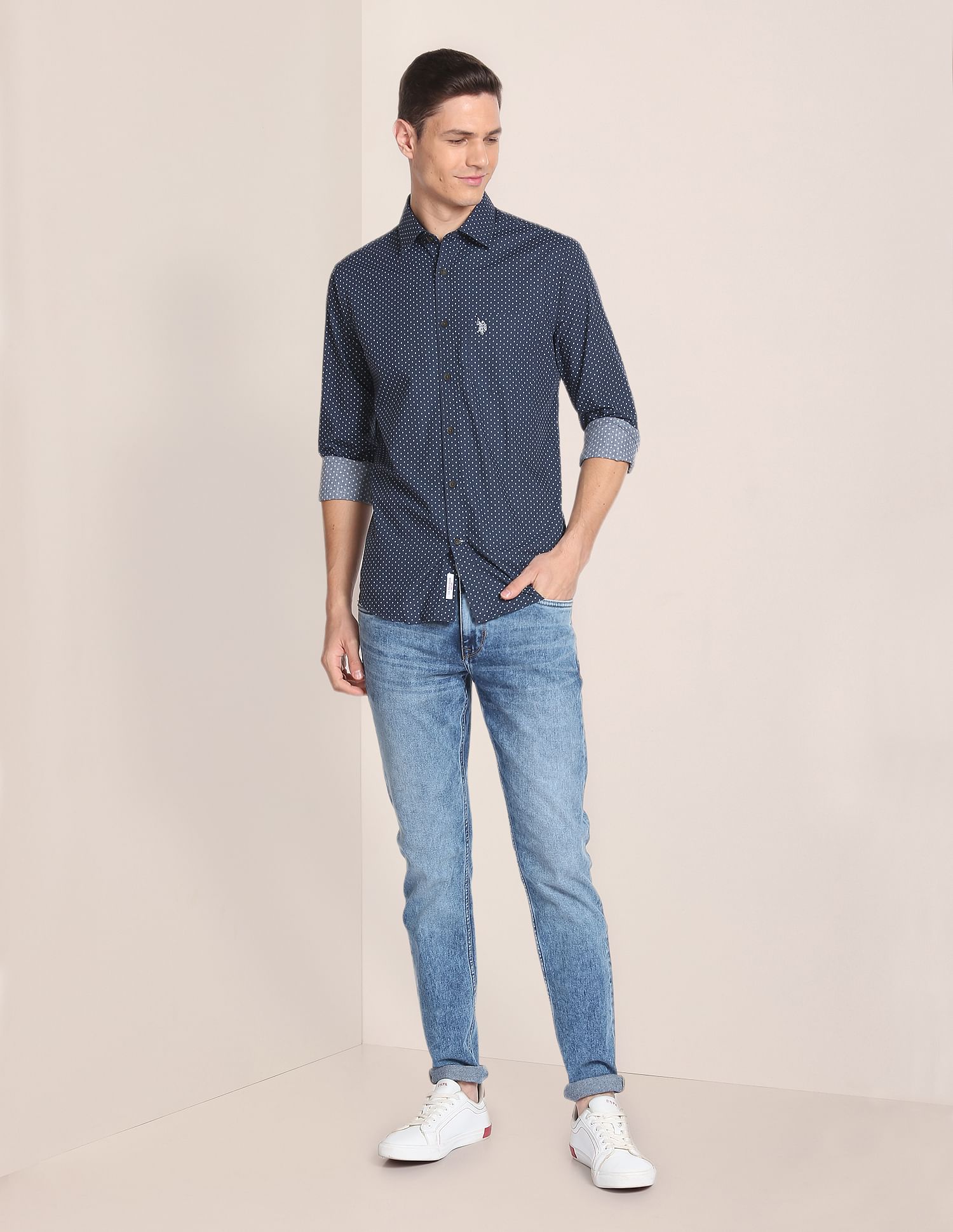 U.S. Polo Assn. Printed Cotton Casual Shirt