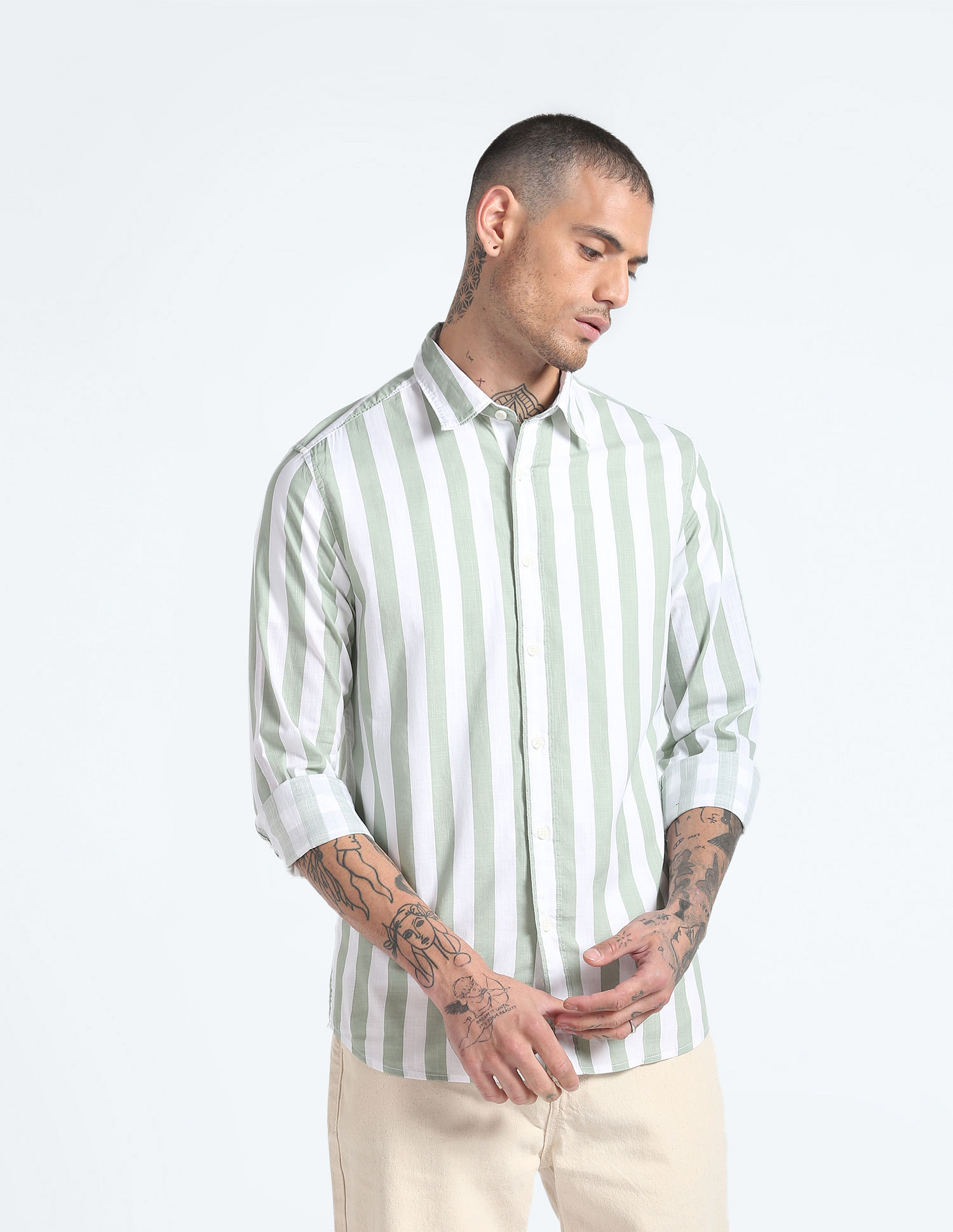 Buy Flying Machine Pure Cotton Striped Shirt - NNNOW.com