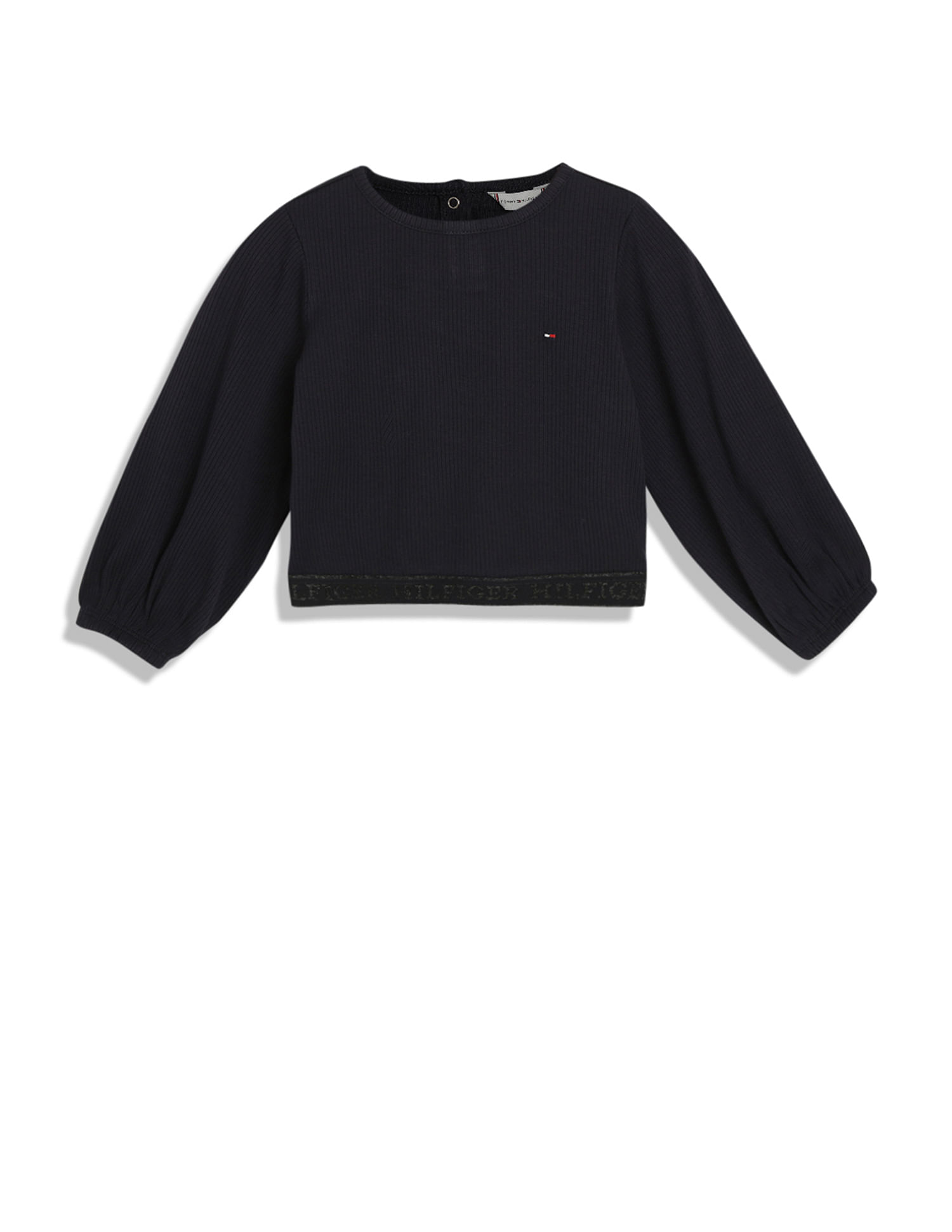 Tommy Hilfiger Kids Girls Brand Tape Rib T-Shirt