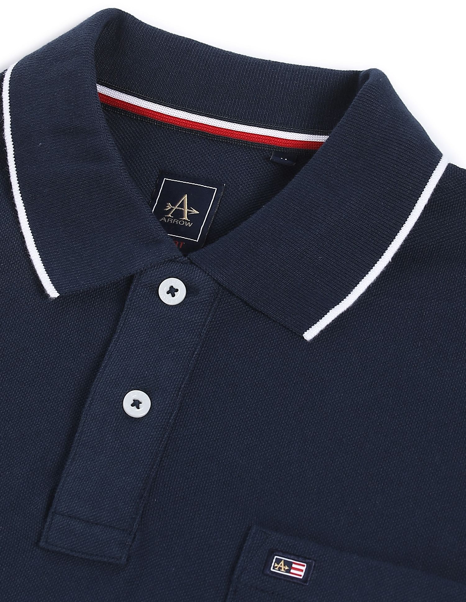 Arrow Sports Tipped Collar Solid Cotton Polo Shirt