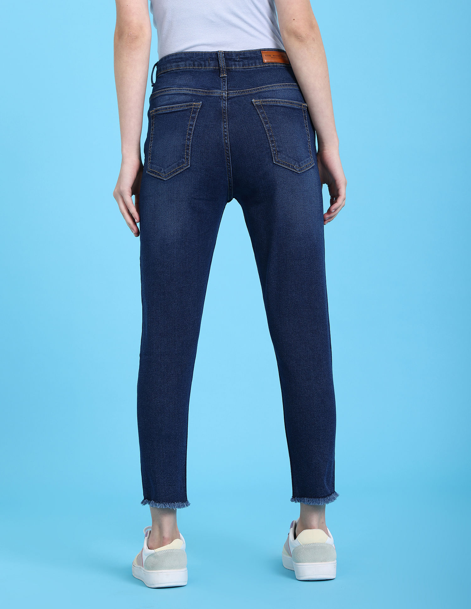 Flying Machine Women Victoria Skinny Fit Frayed Hems High Rise Jeans