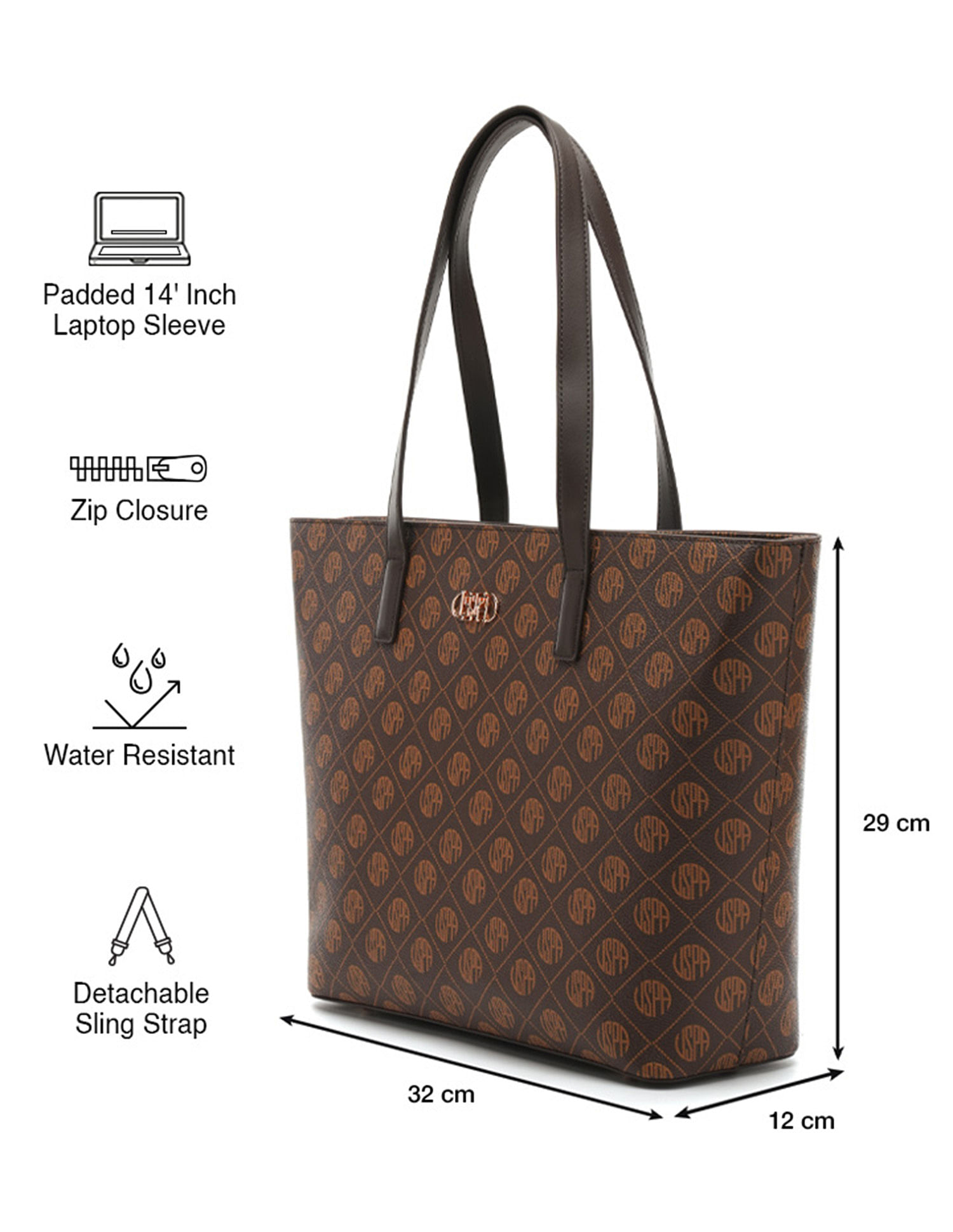 U.S. Polo Assn. Isla Monogram Tote Handbag