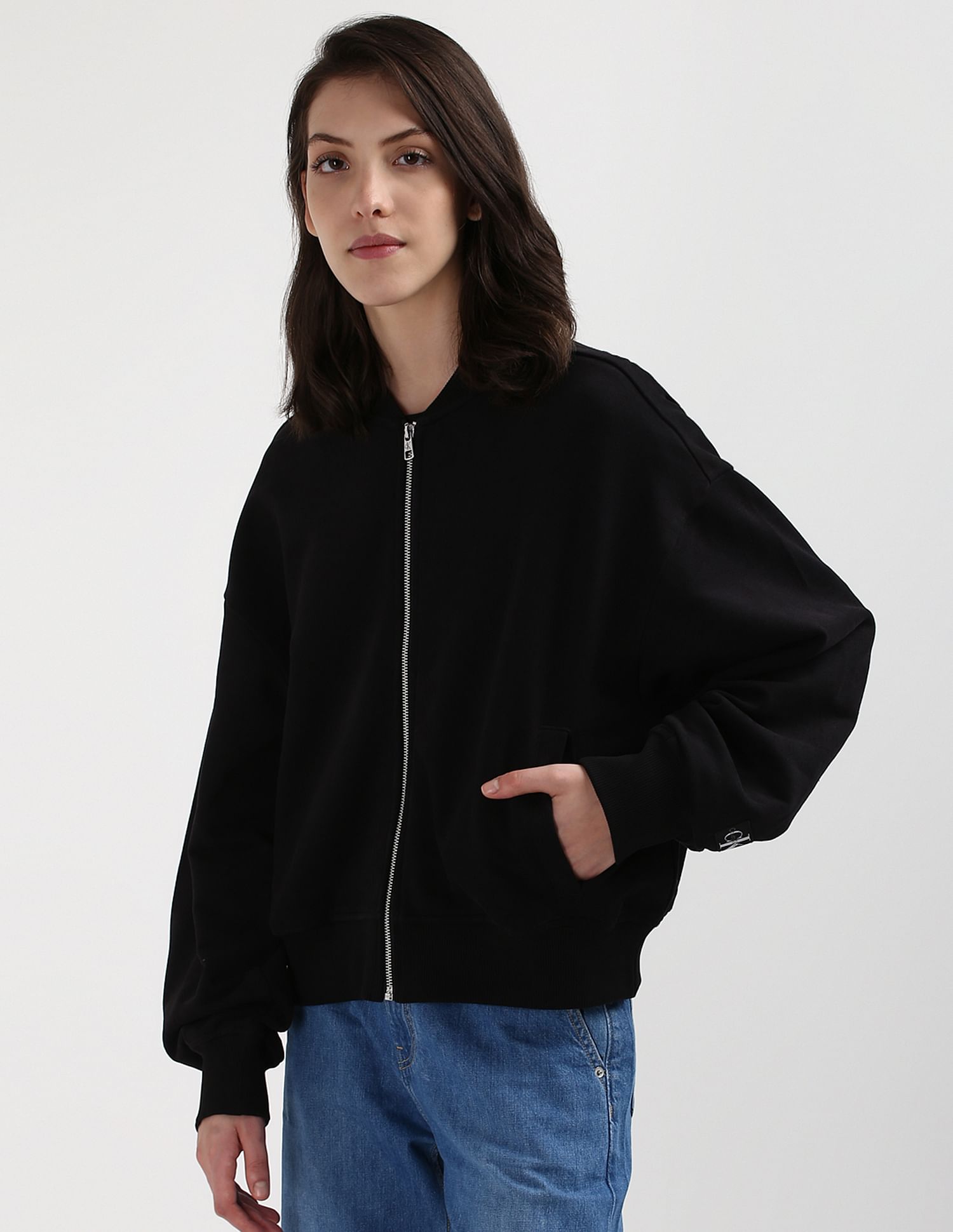 Buy Calvin Klein Woven Label Relaxed Bomber Jacket - NNNOW.com