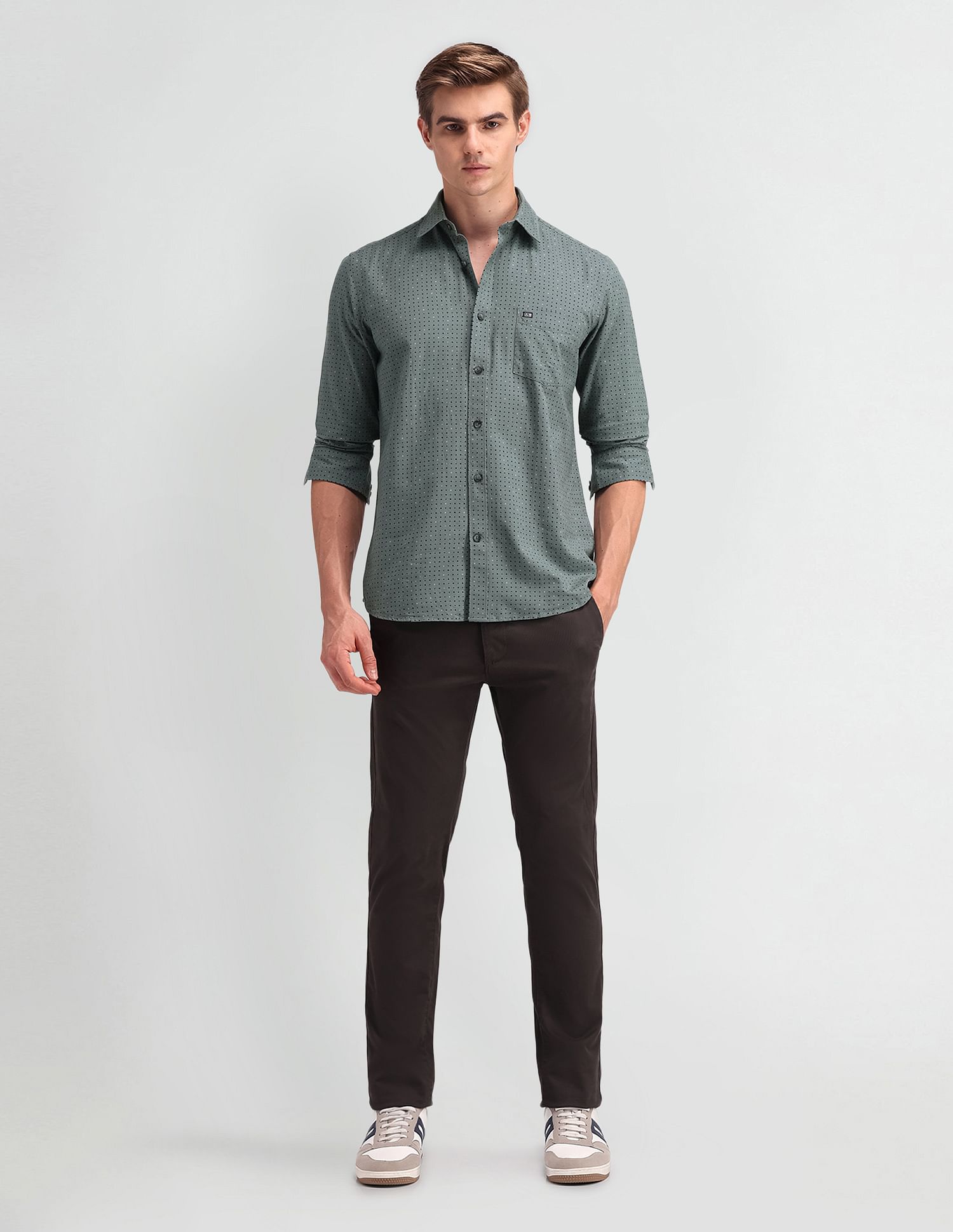 Arrow Sport All-over Print Cotton Shirt
