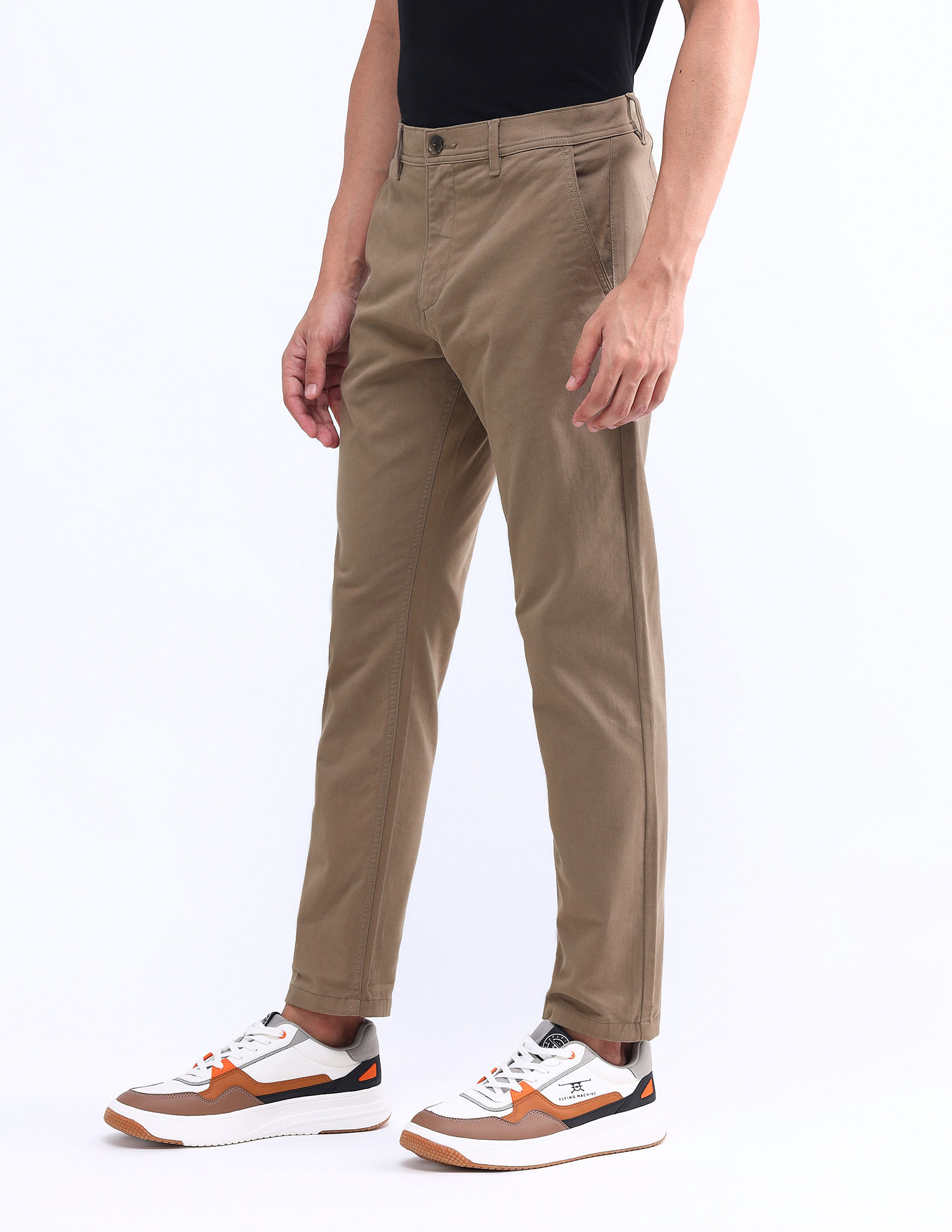 Flying Machine Slash Slim Tapered Solid Trousers