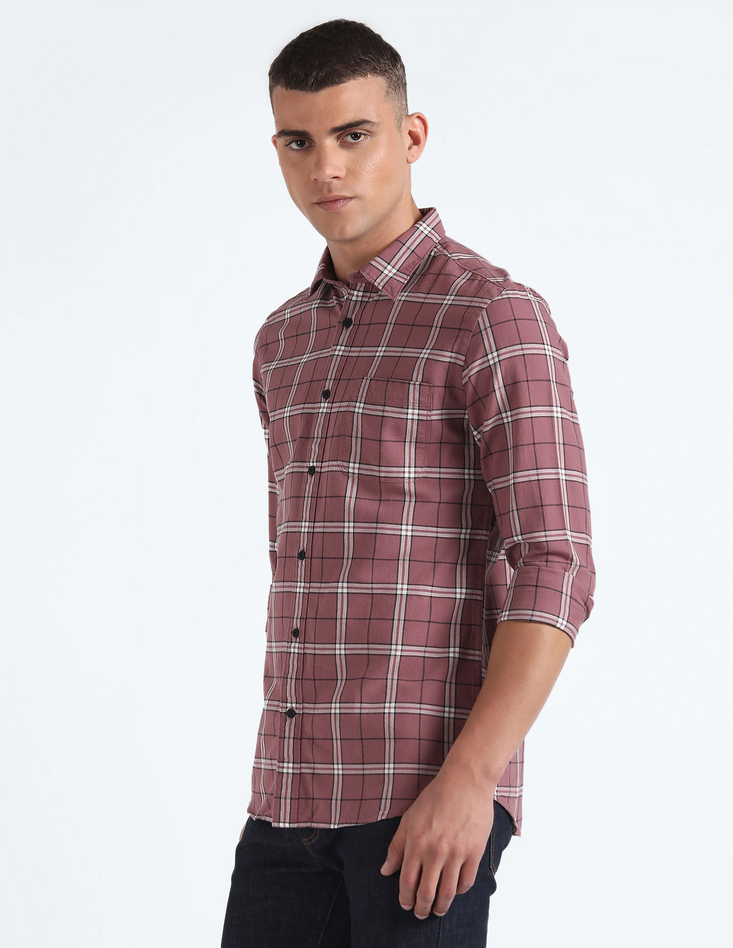 Flying Machine Tartan Check Dobby Shirt