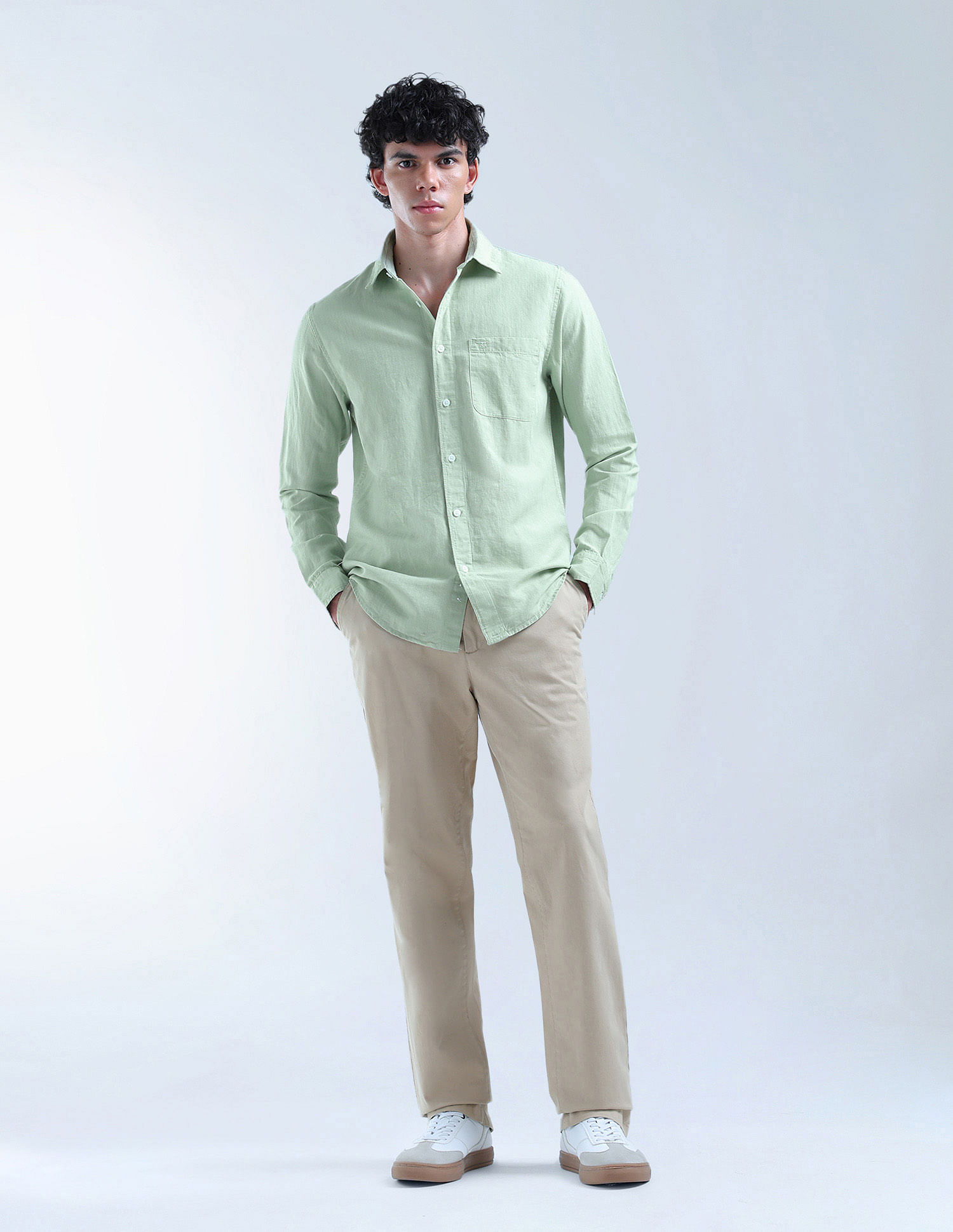 Flying Machine Solid Regular Fit Shirt
