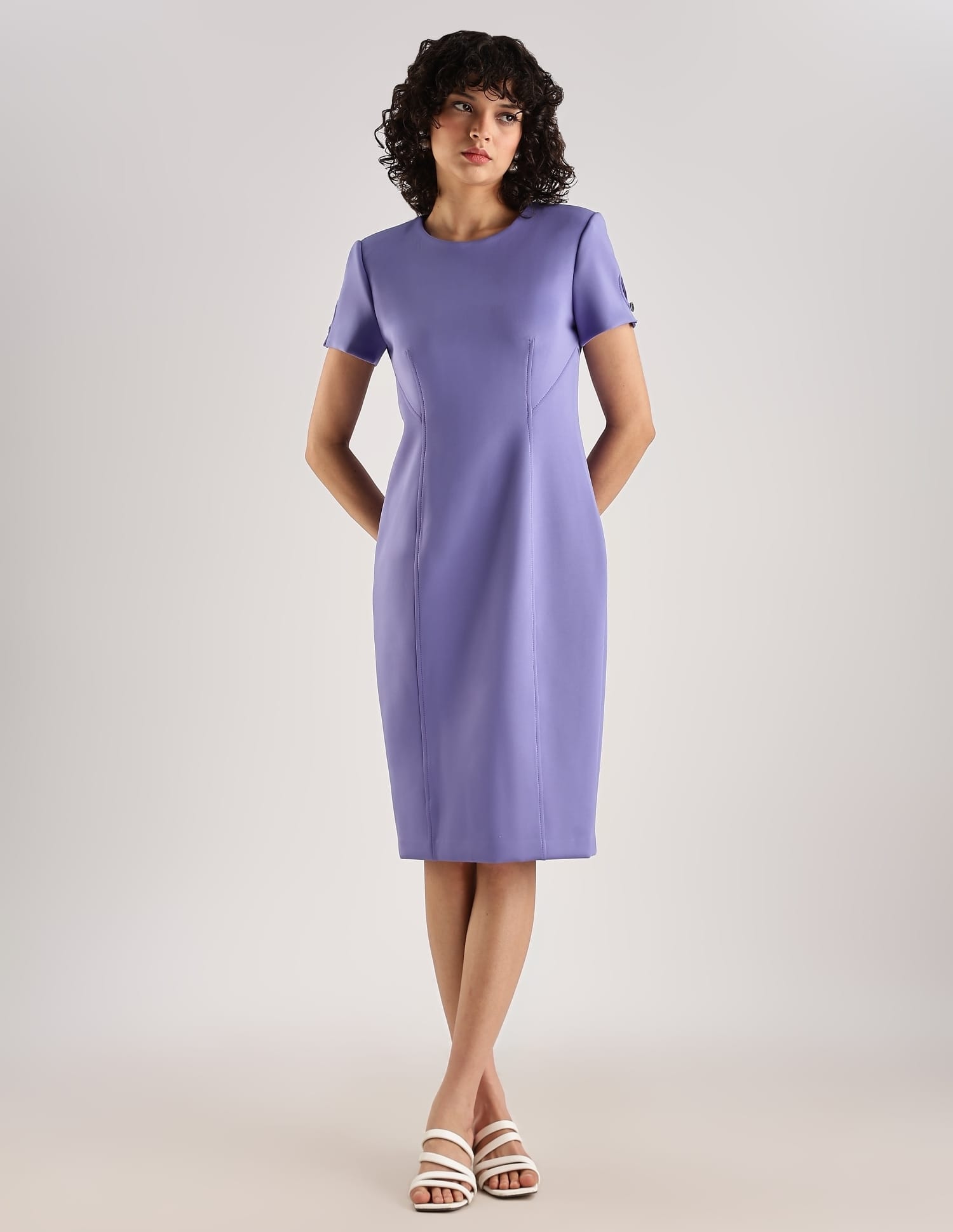 calvin klein purple dress the Knit Mini Dress in Lilac. Jennie for Calvin Klein