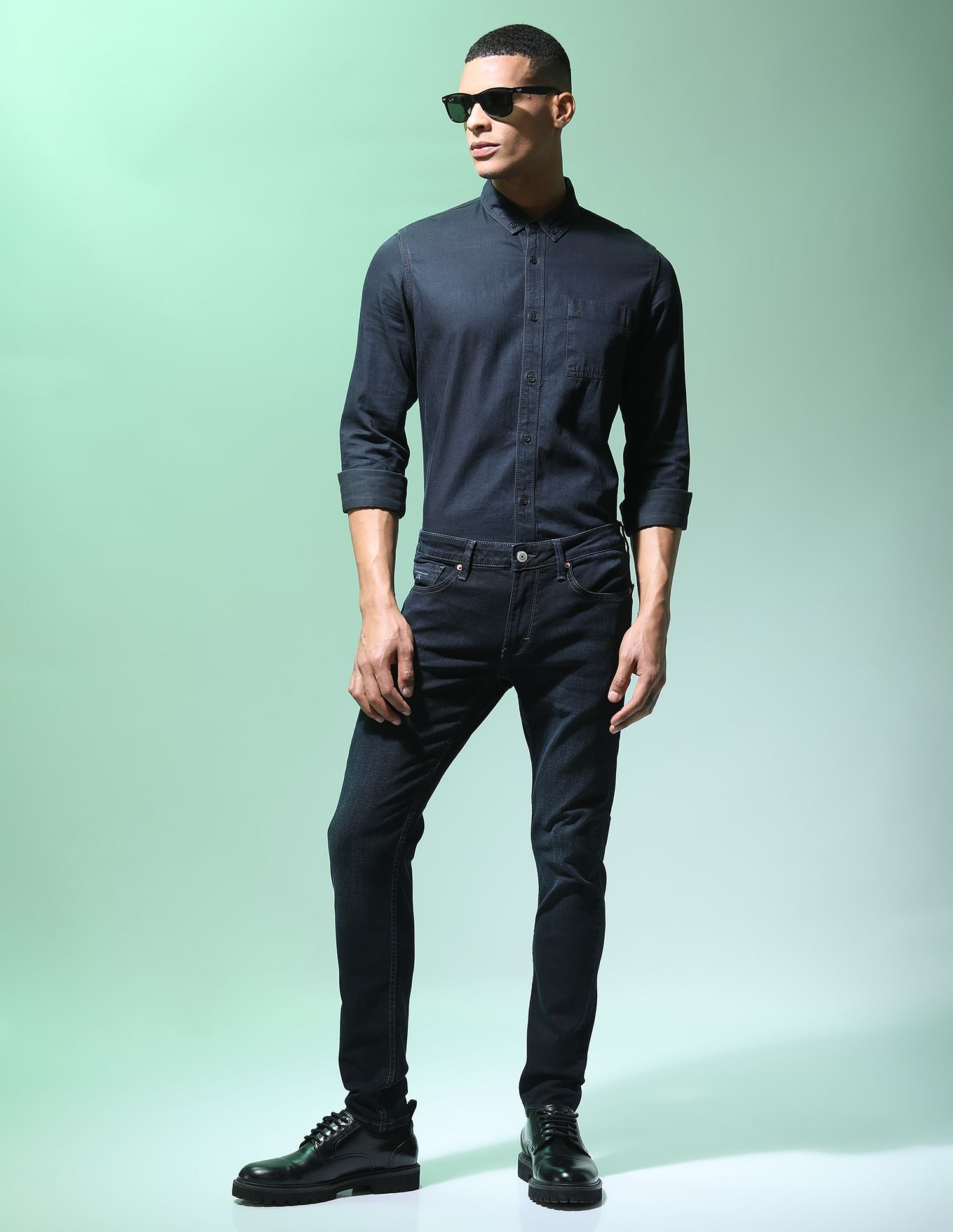 Flying Machine Slim Straight Fit Stone Wash Jeans