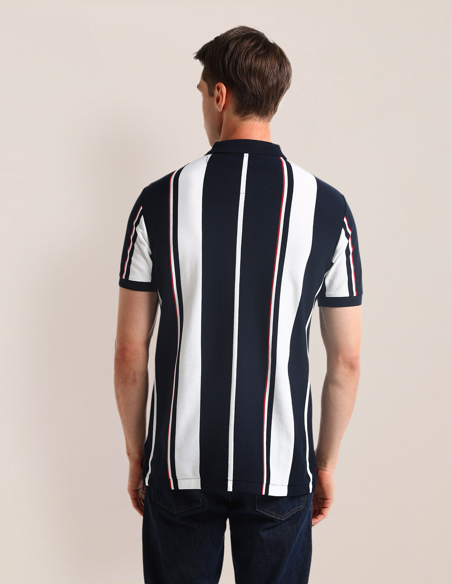 U.S. Polo Assn. Vertical Striped Slim Fit Polo Shirt