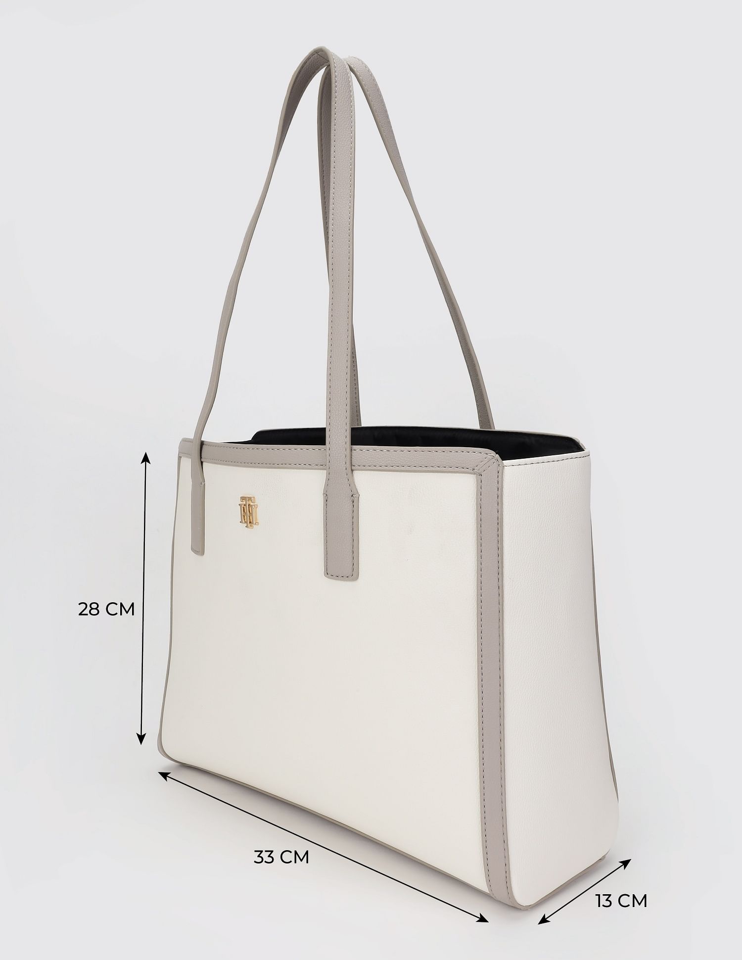 Tommy Hilfiger Solid Brown Pu Tote Bag
