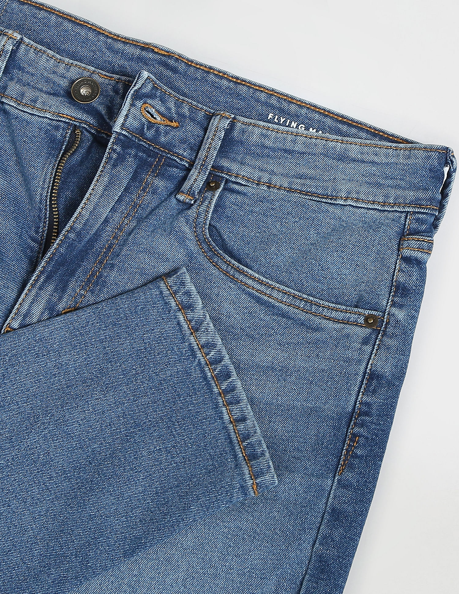 Flying Machine High Rise Stone Wash Jeans