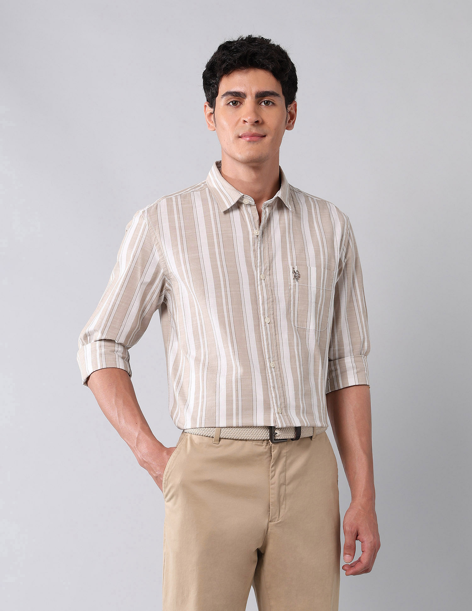 U.S. Polo Assn. Denim Co. Vertical Striped Pure Cotton Shirt