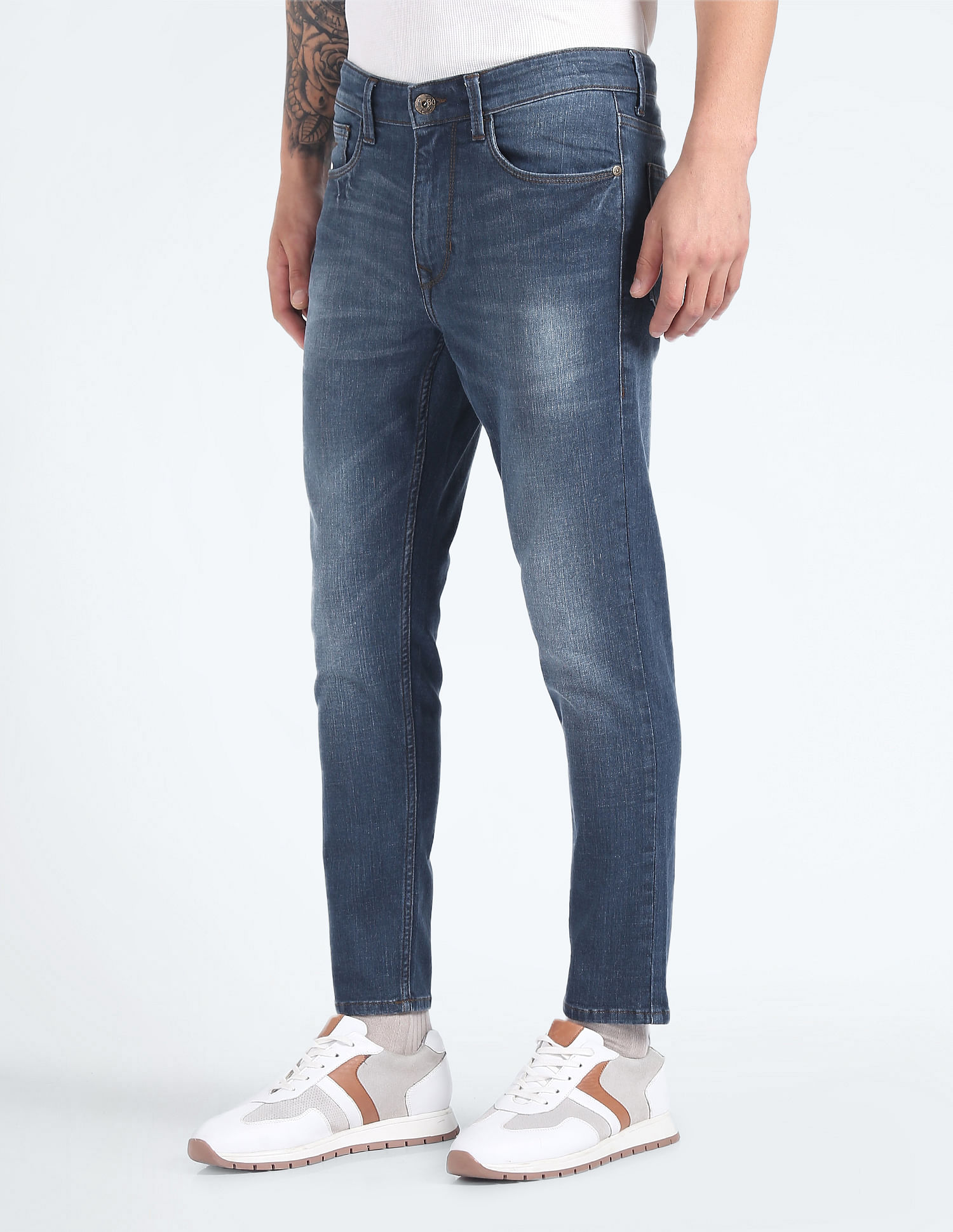 Flying Machine Mankle Slim Fit Whiskered Jeans