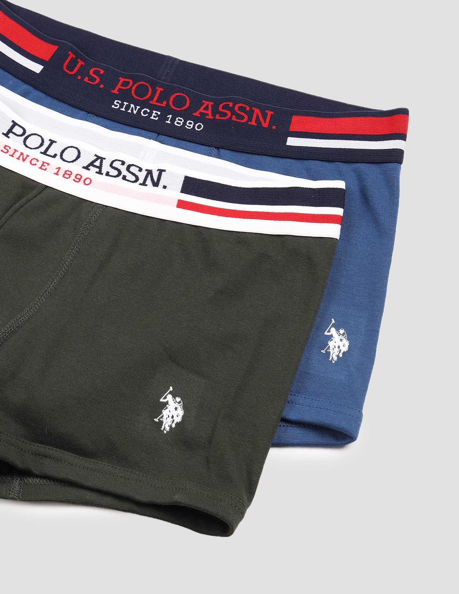 USPA Innerwear Mid Rise Cotton I641 Trunks - Pack Of 2