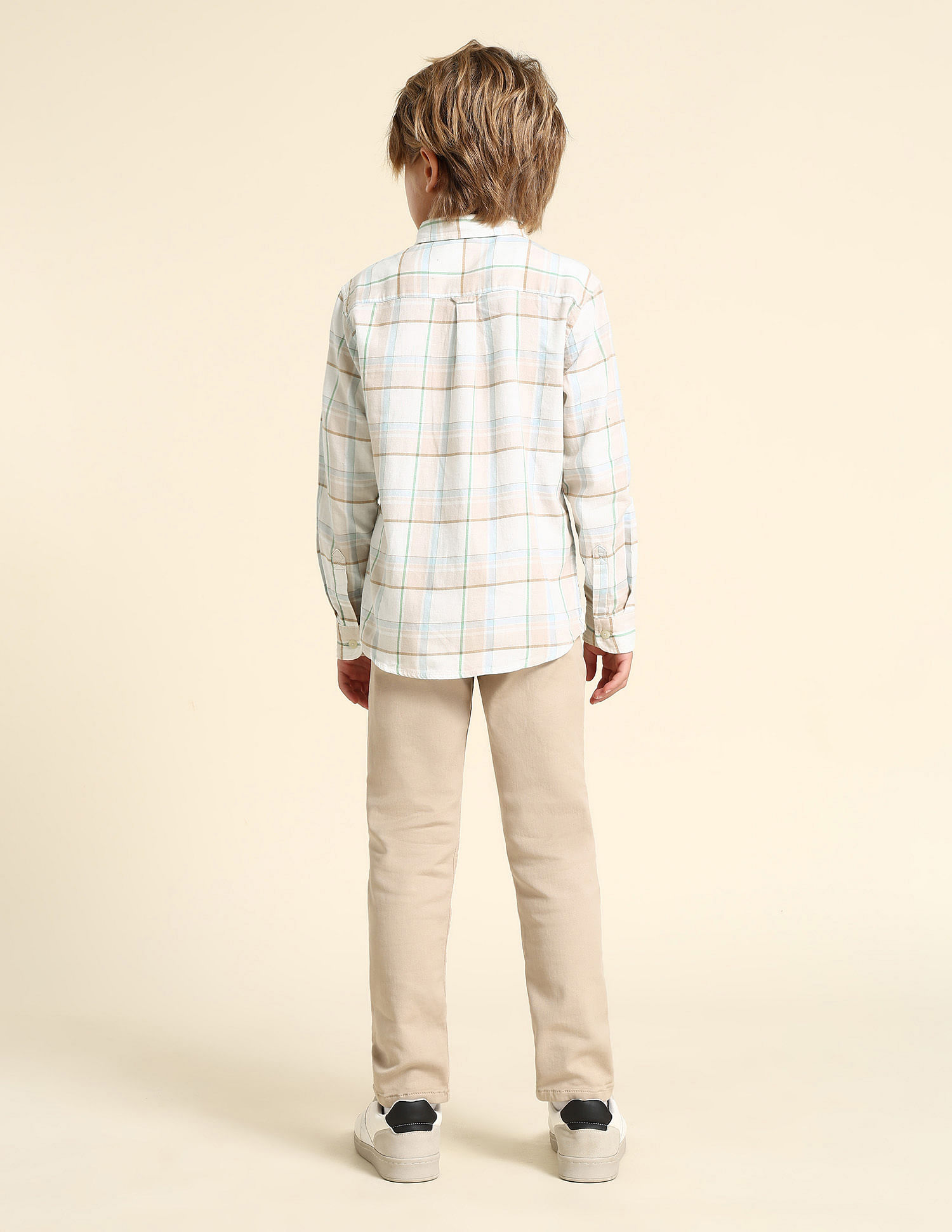 U.S. Polo Assn. Kids Boys Grid Tattersall Checked Regular Fit Shirt
