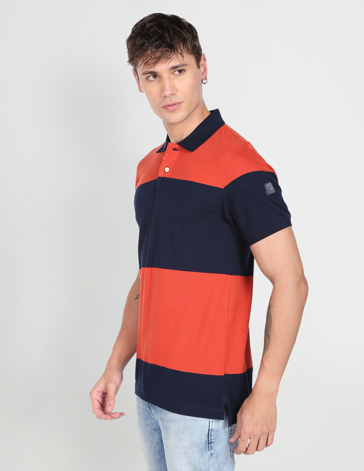 Flying Machine Colour Block Pique Polo Shirt