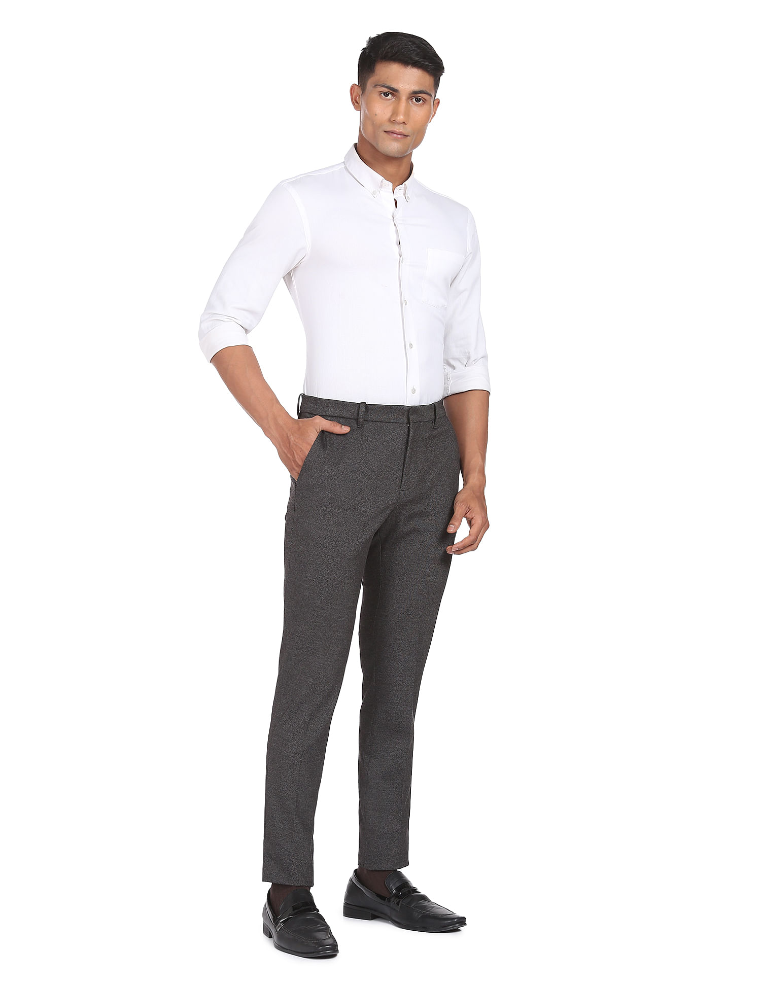 Arrow Newyork Jackson Super Slim Fit Mid Rise Trousers