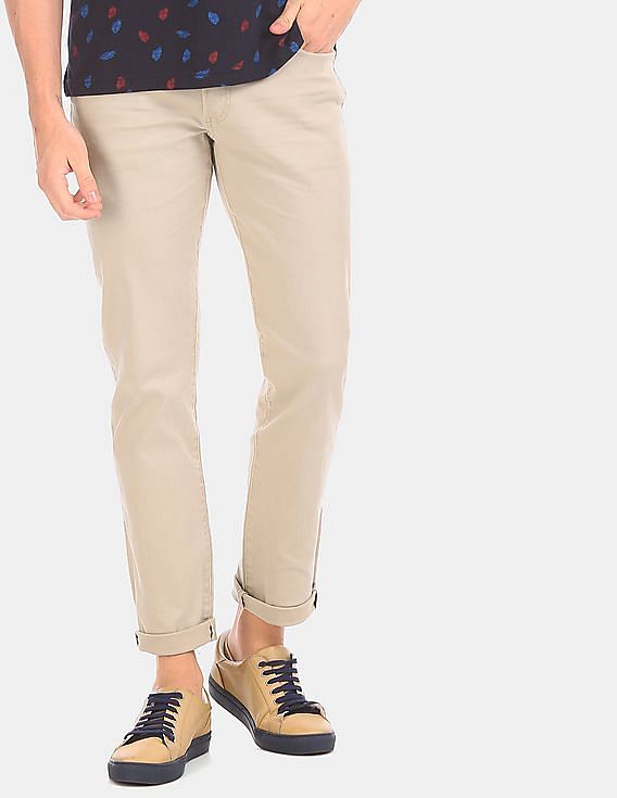 beige stretch jeans
