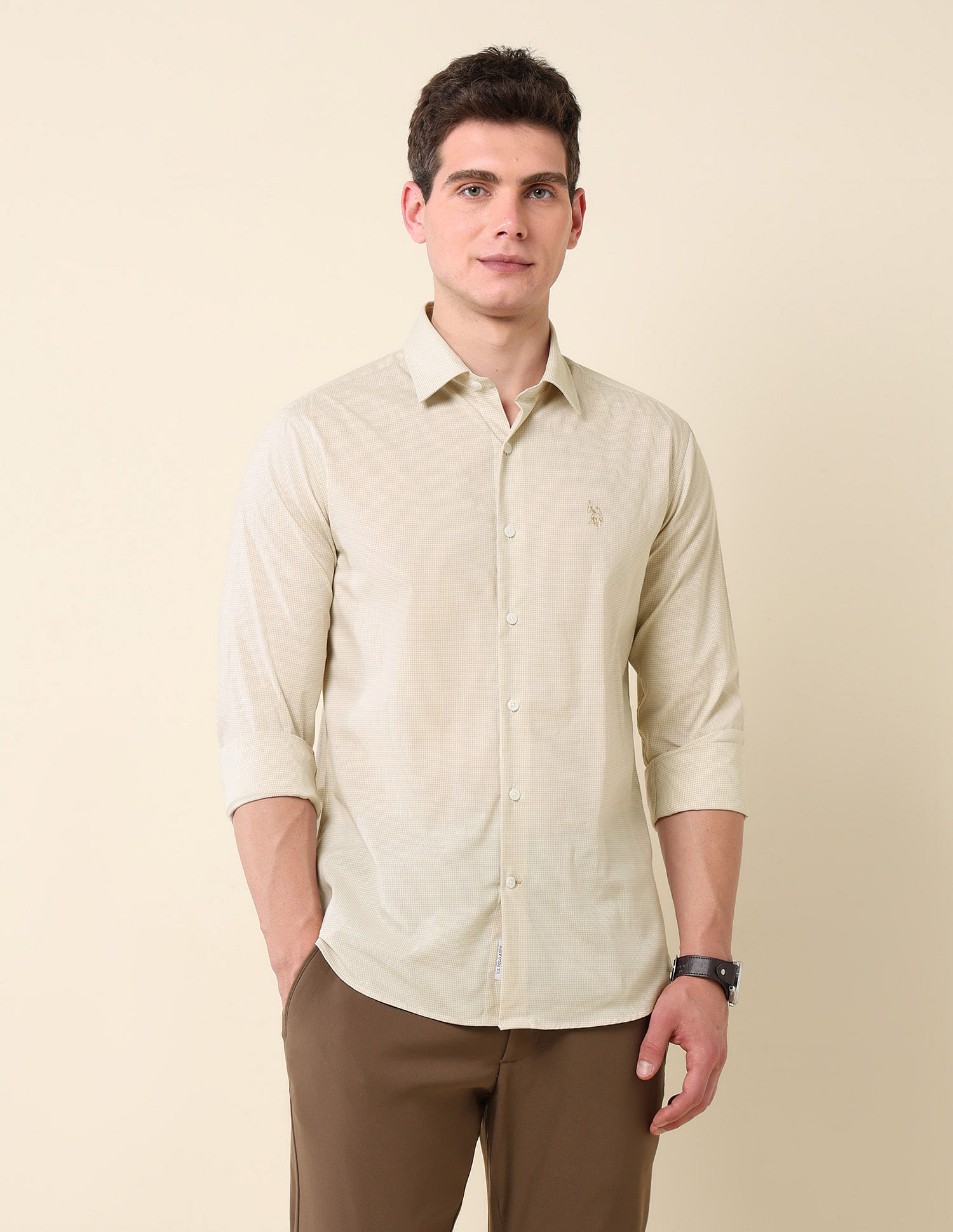 U.S. Polo Assn. Micro Checked Tailored Fit Shirt