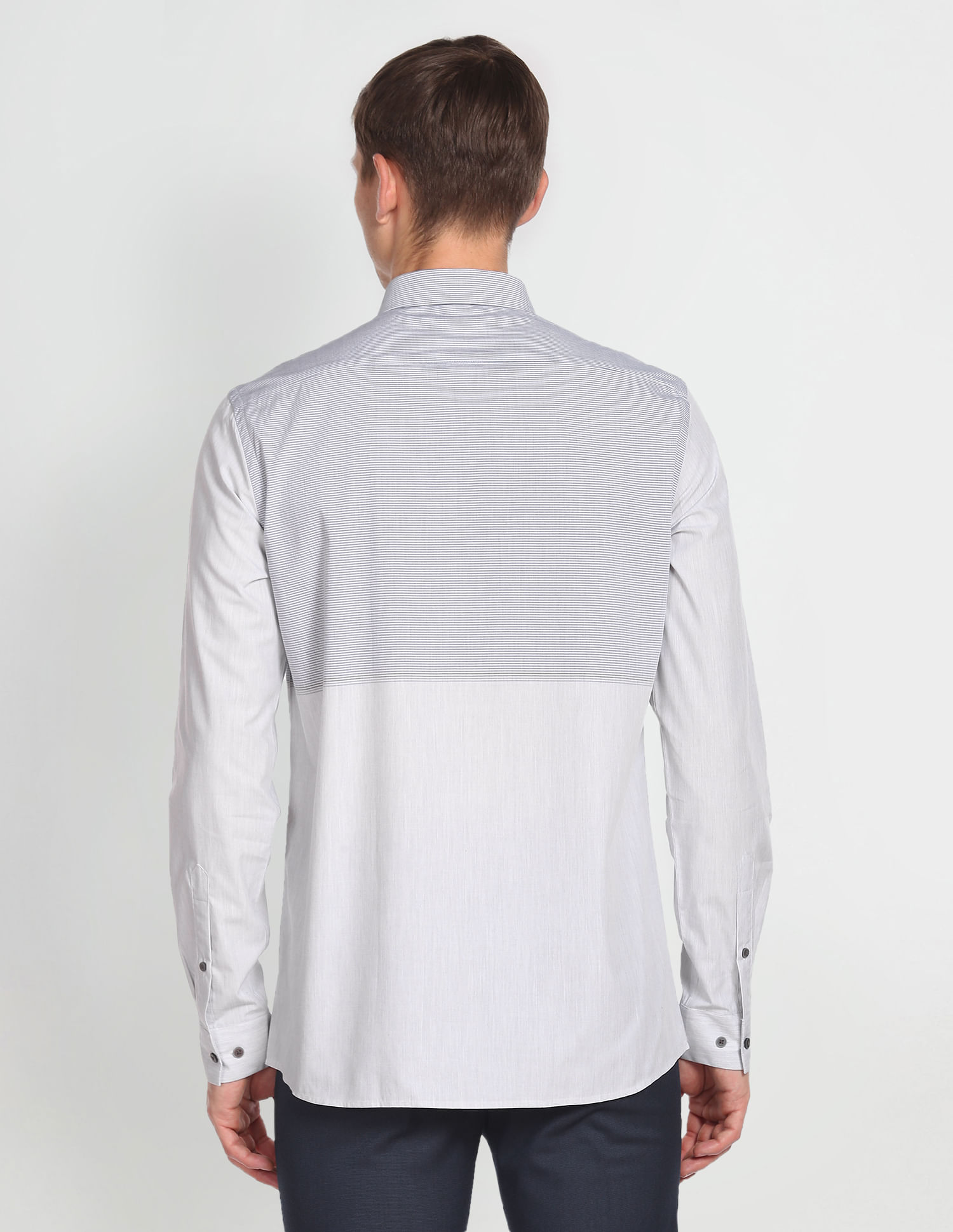 Arrow Newyork Horizontal Stripe Cotton Shirt