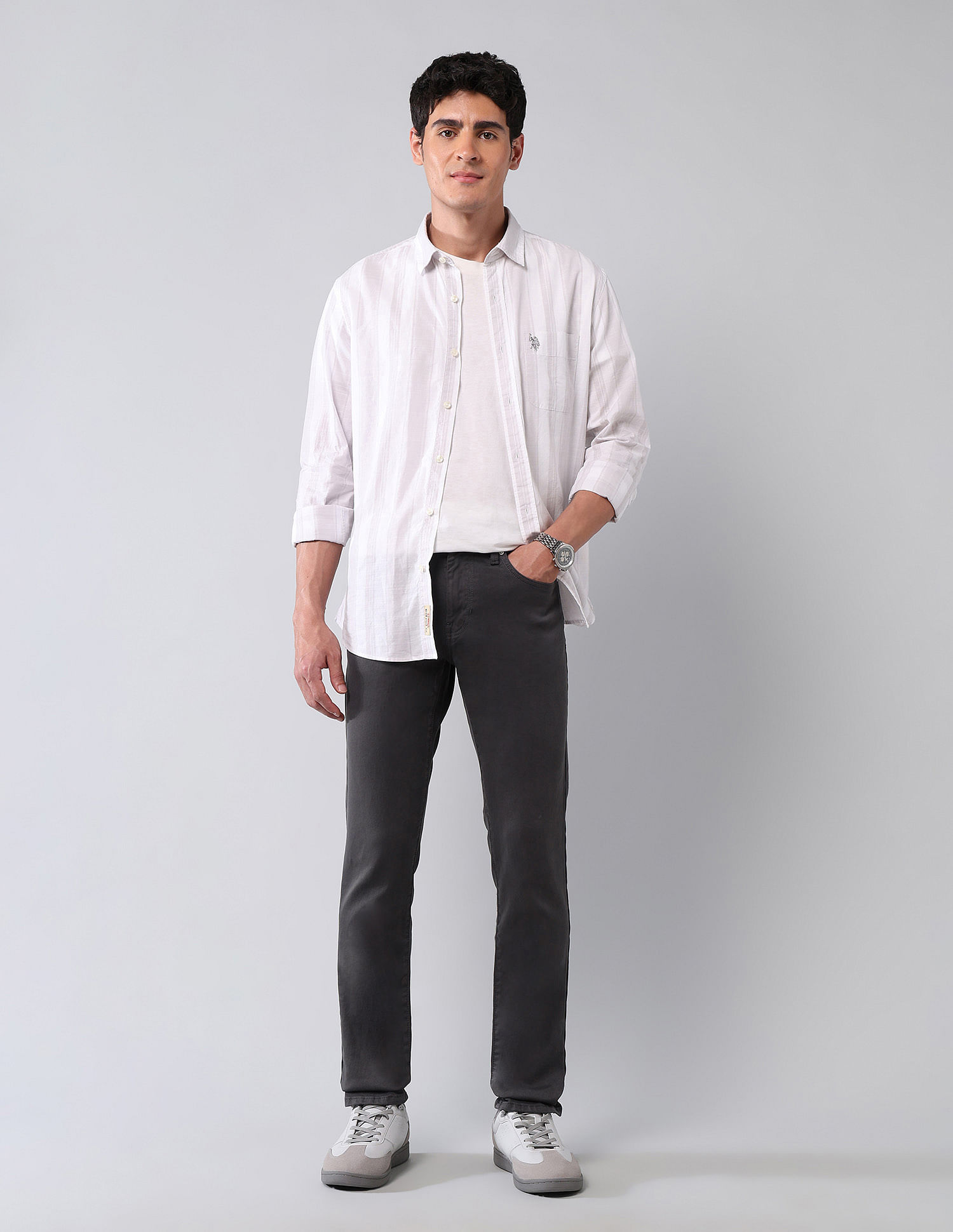 U.S. Polo Assn. Denim Co. Brandon Slim Tapered Fit Grey Jeans