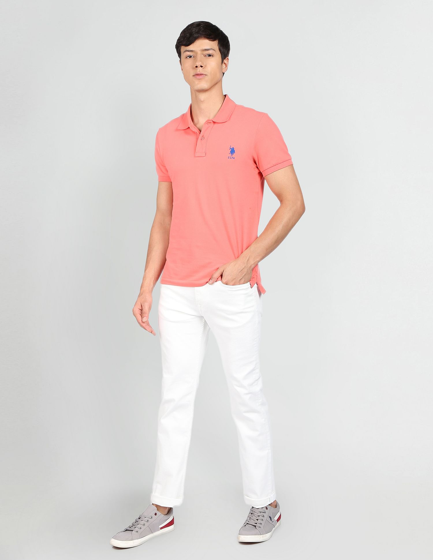 U.S. Polo Assn. Denim Co. Harold Slim Straight Fit White Jeans