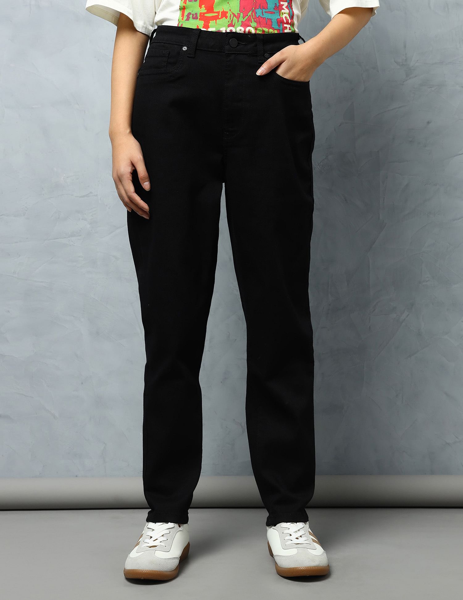 Flying Machine Women High Rise Mom Fit Jeans