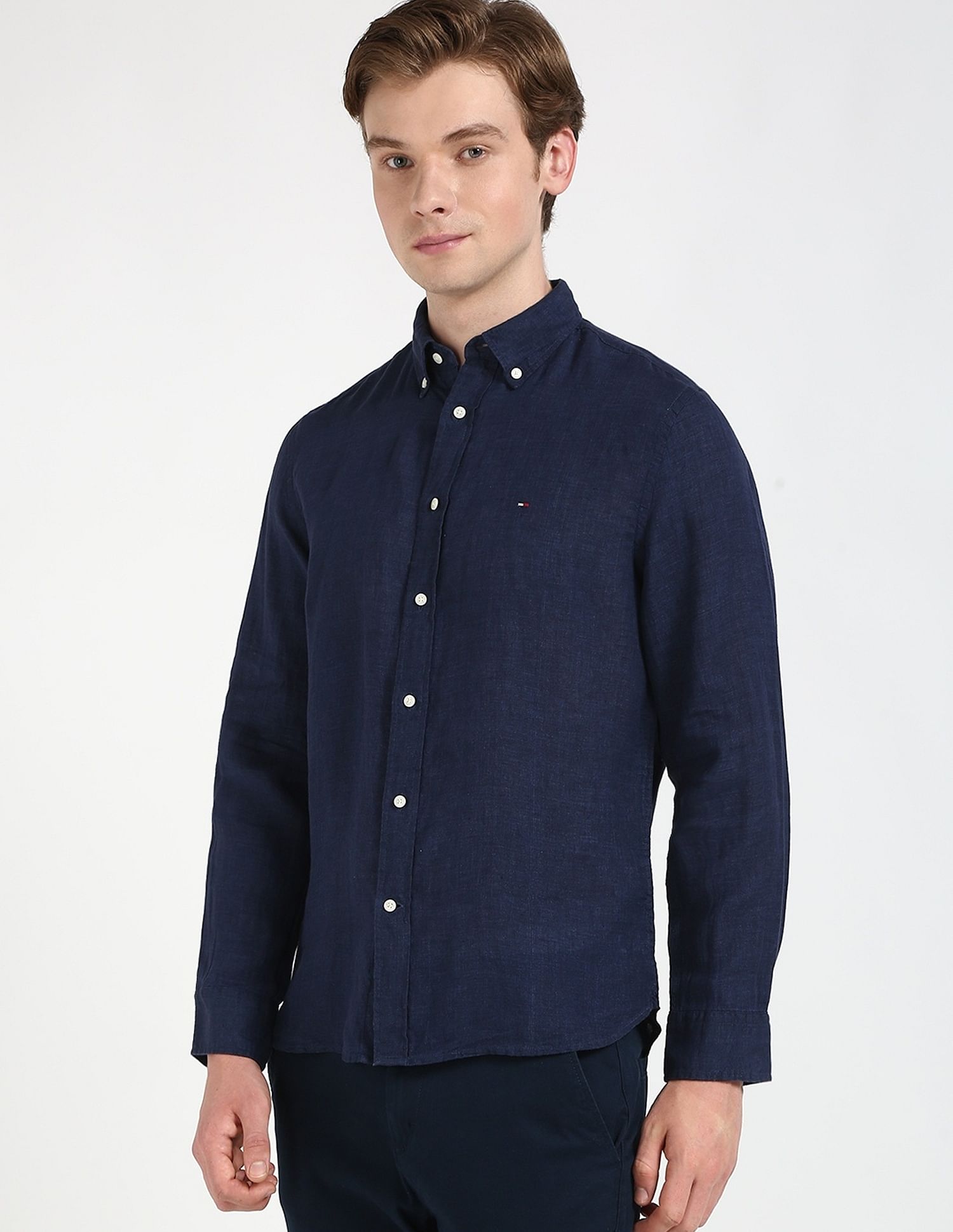 Tommy Hilfiger Solid Regular-Fit Linen Shirt