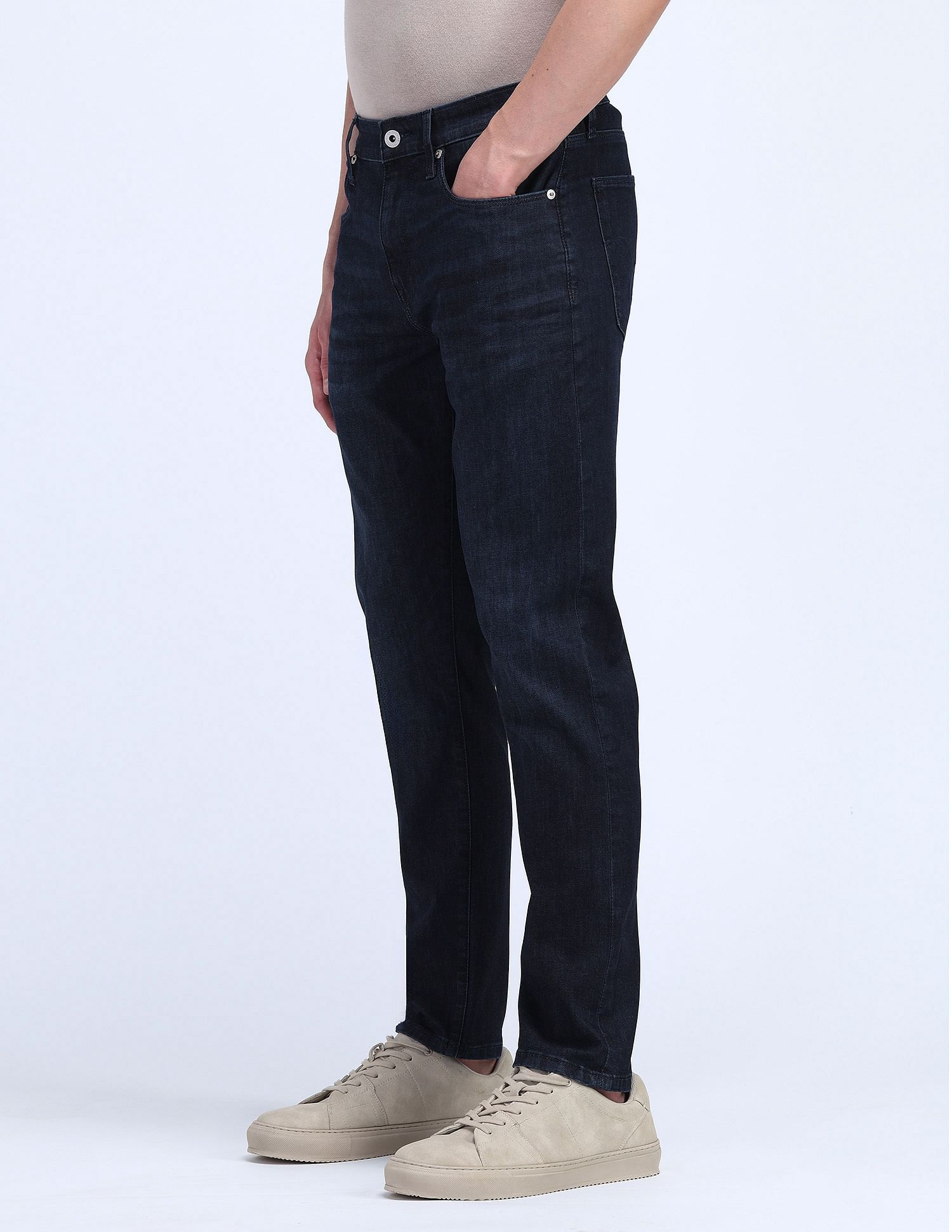 Flying Machine Slash Slim Tapered Fit Jeans