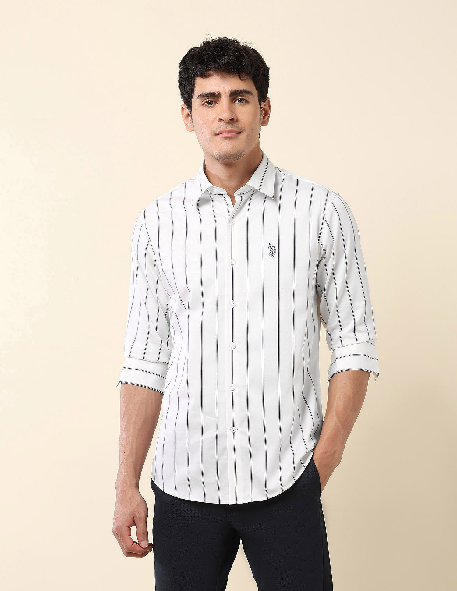 U.S. Polo Assn. Vertical Striped Tailored Fit Shirt