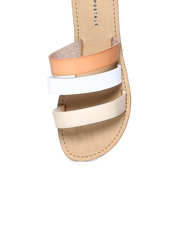 Aeropostale Triple Strap Slip On Sandals