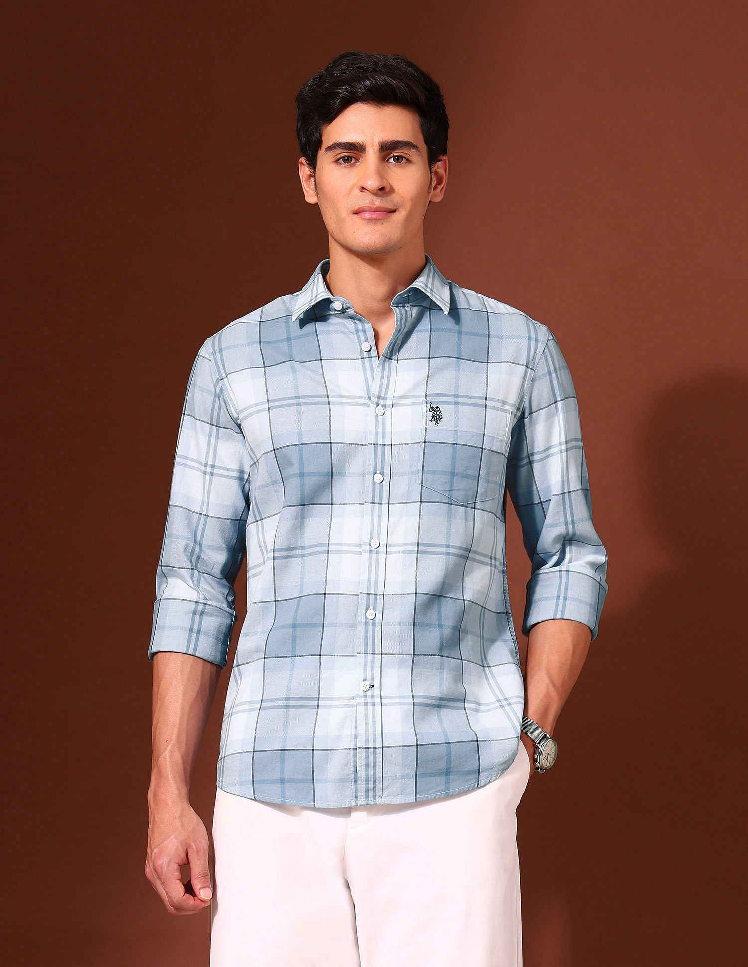 U.S. Polo Assn. Plaid Checked Pure Cotton Shirt