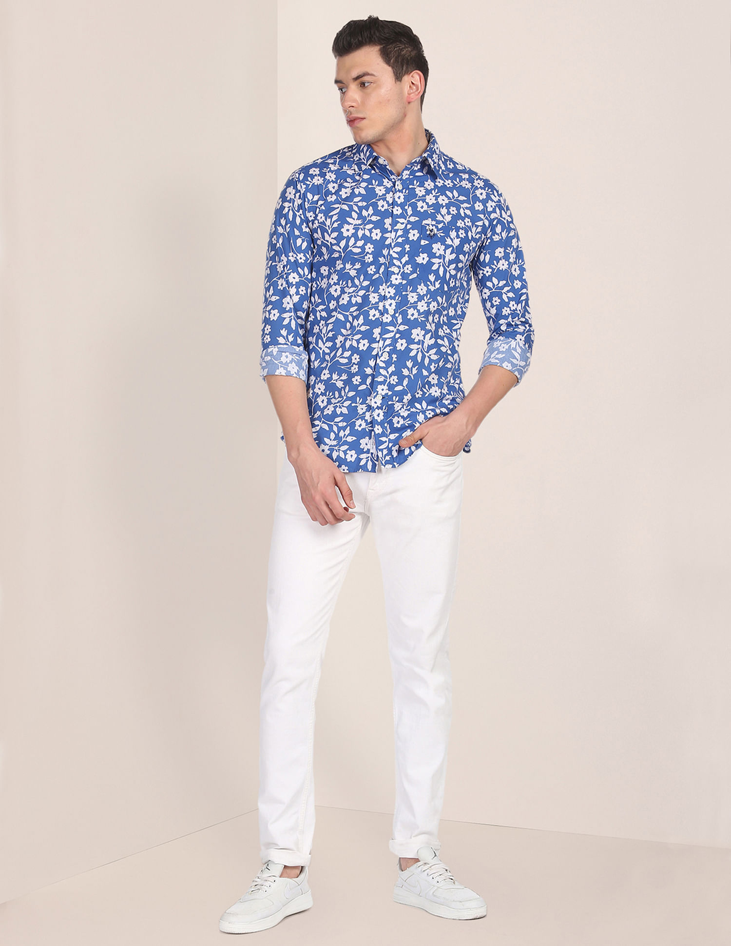 Polo Ralph Lauren Men's Blue Floral Cotton Polo Shirt, Size Small  710823805001 - Jomashop